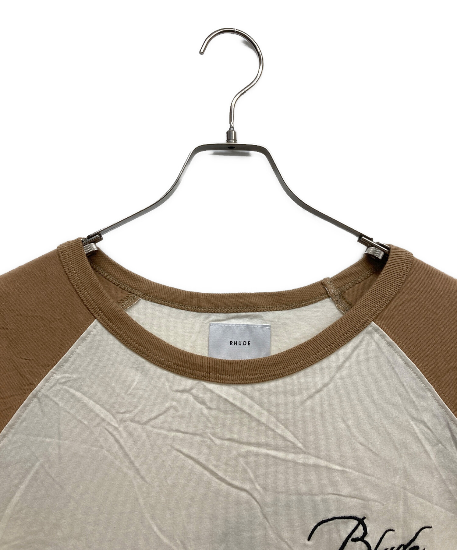 中古・古着通販】RHUDE (ルード) ラグランスリーブ Tシャツ ベージュ 