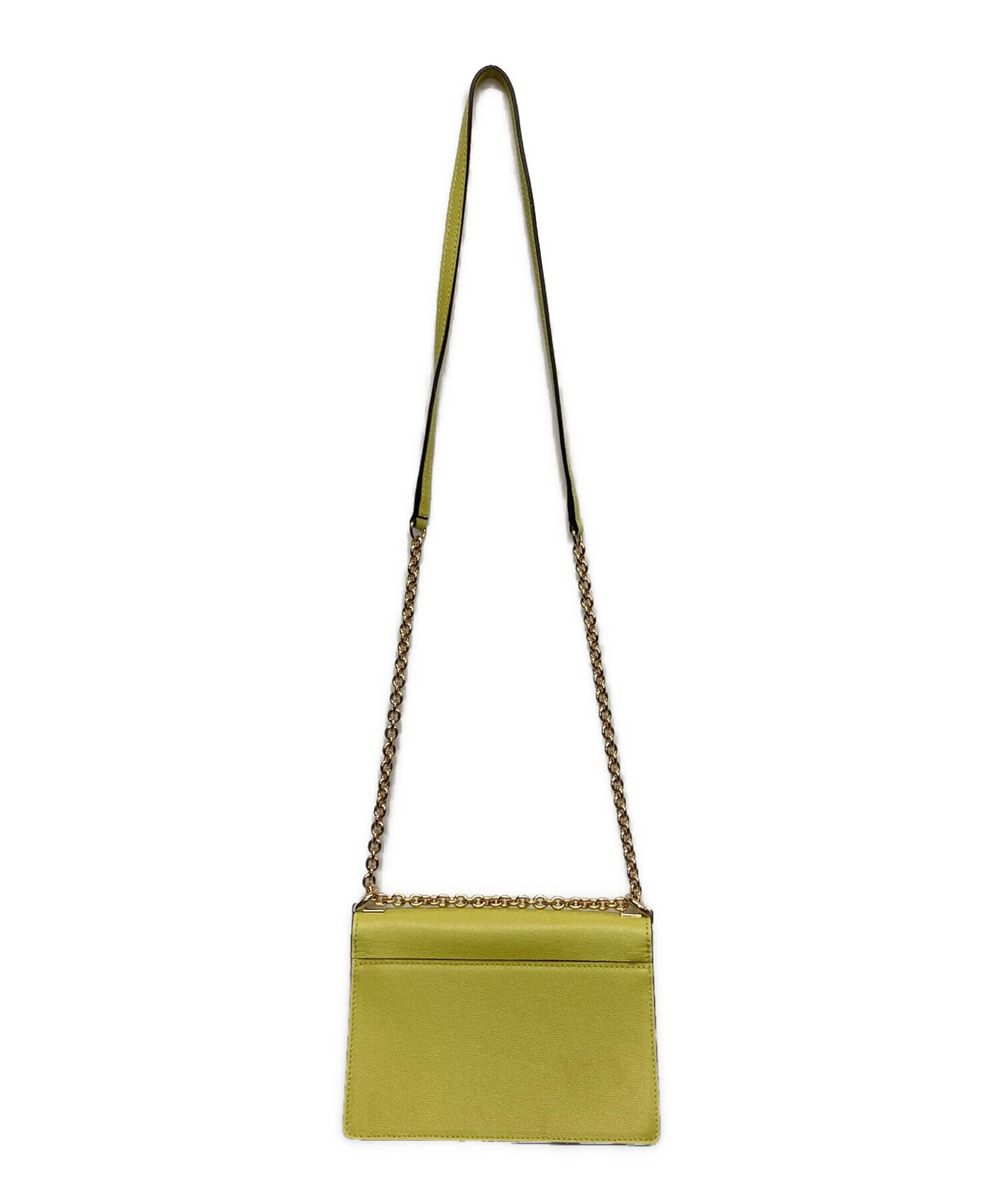 中古・古着通販】FURLA (フルラ) レザーショルダーバッグ イエロー 