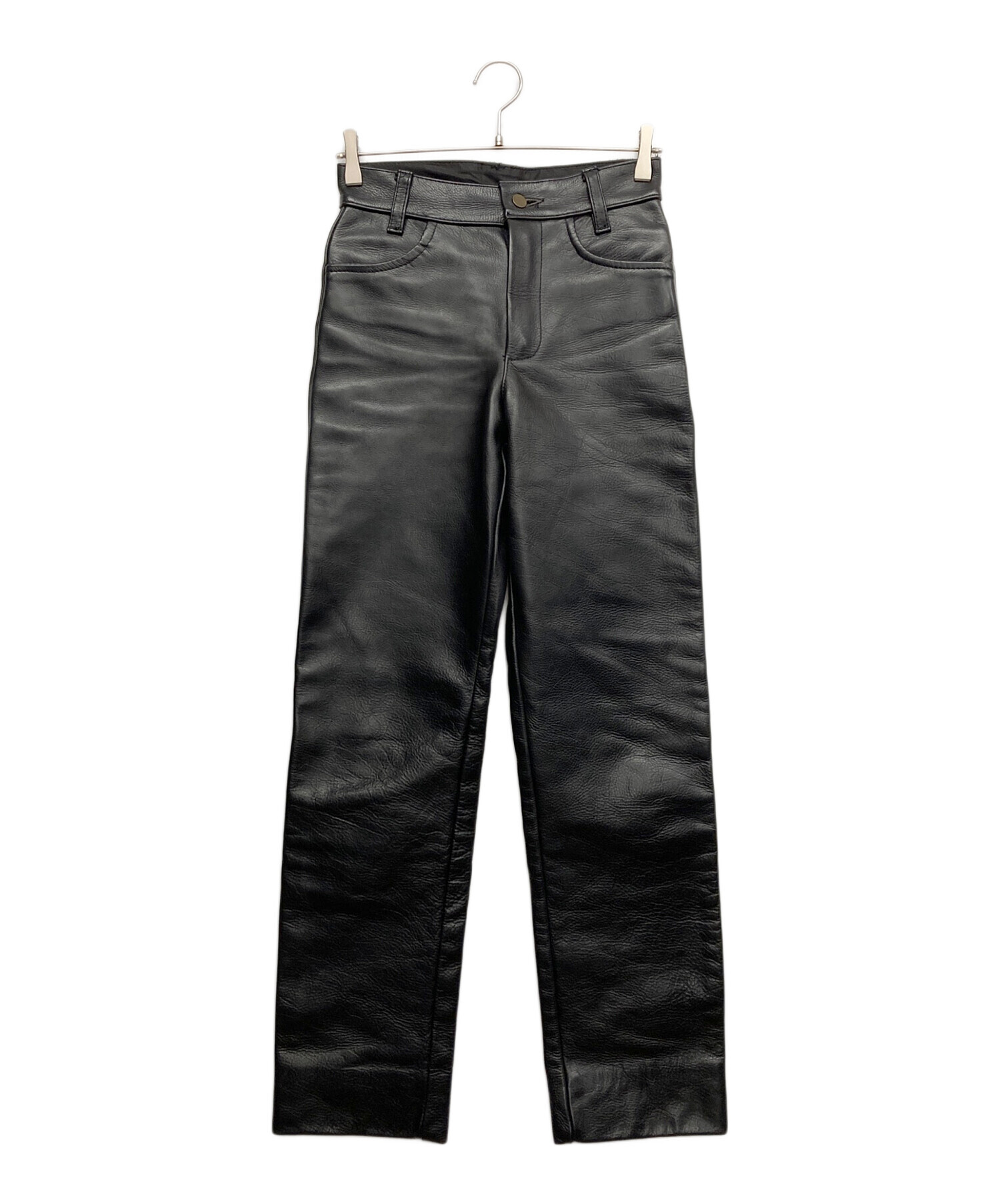 中古・古着通販】VANSON (バンソン) レザーパンツ ブラック サイズ:28