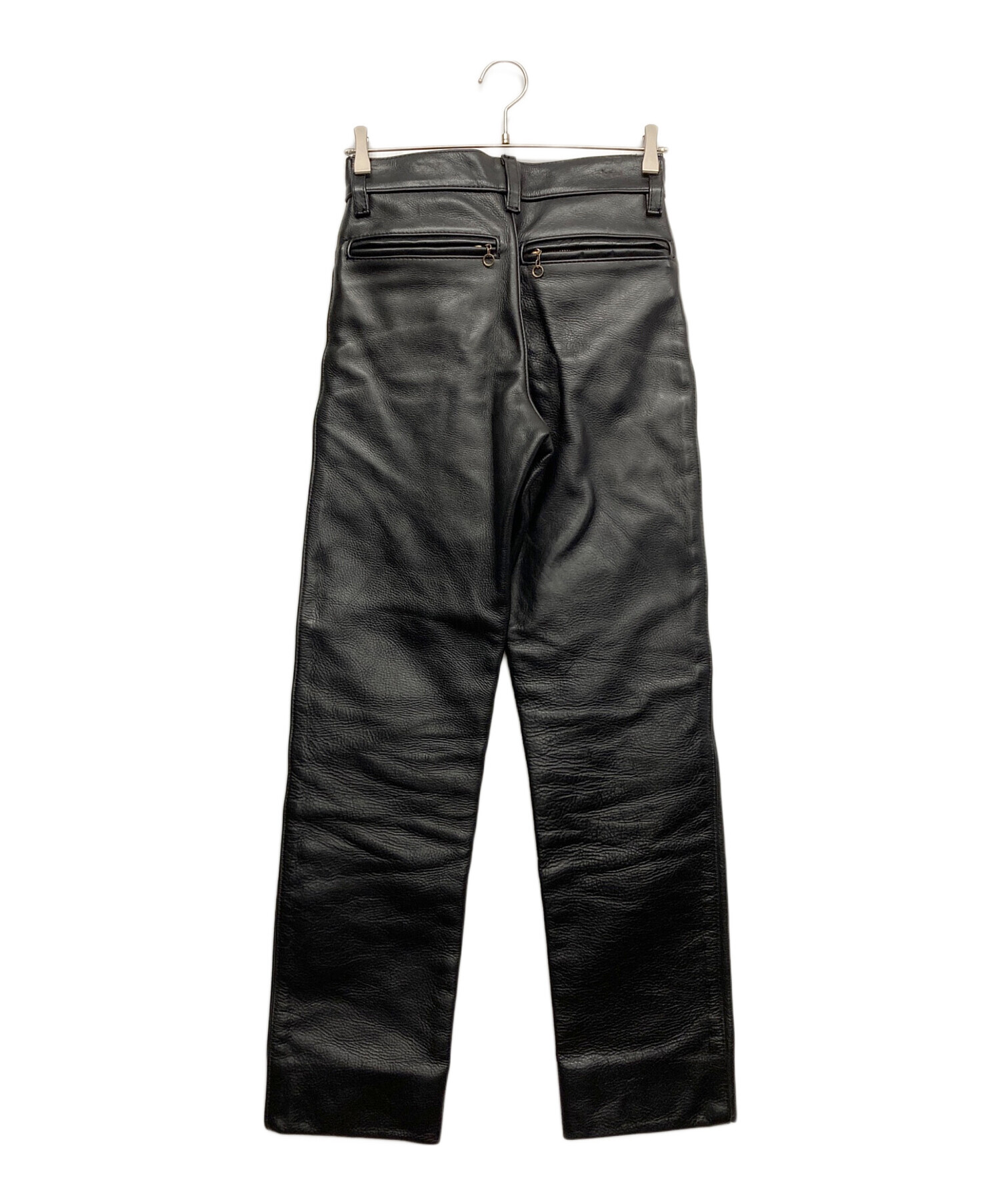 中古・古着通販】VANSON (バンソン) レザーパンツ ブラック サイズ:28 