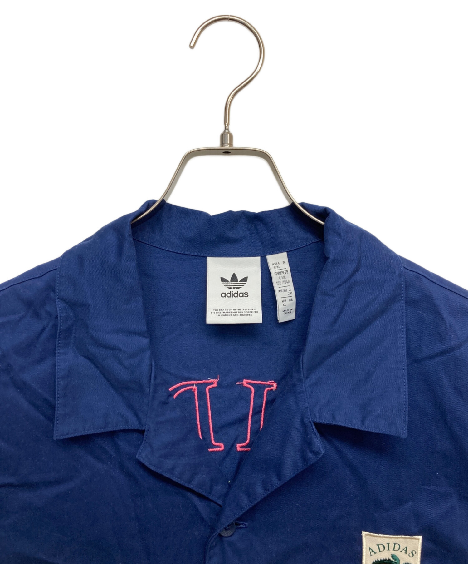 中古・古着通販】adidas (アディダス) 半袖シャツ ブルー サイズ:XL