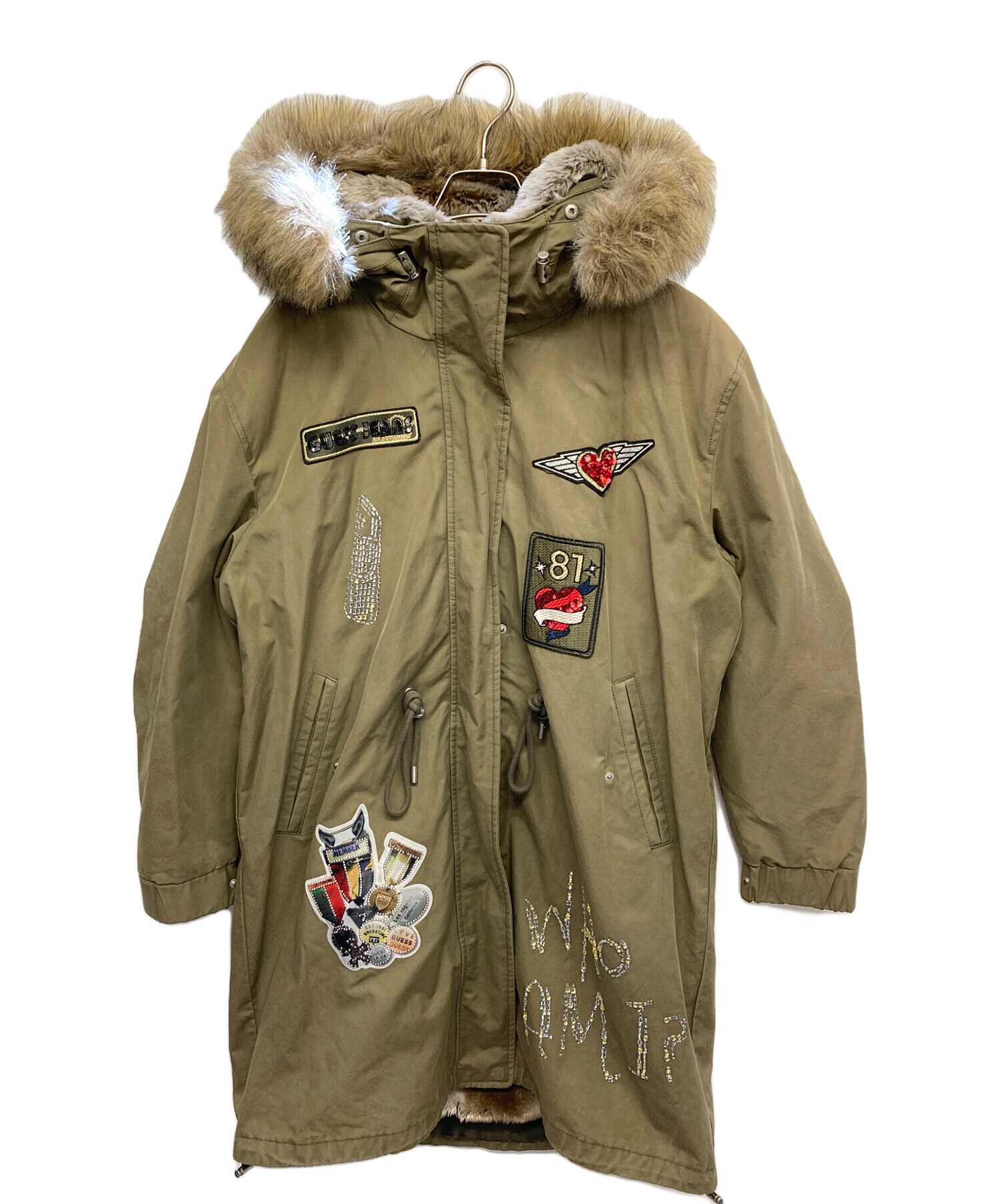 中古・古着通販】GUESS (ゲス) モッズコート カーキ サイズ:M 