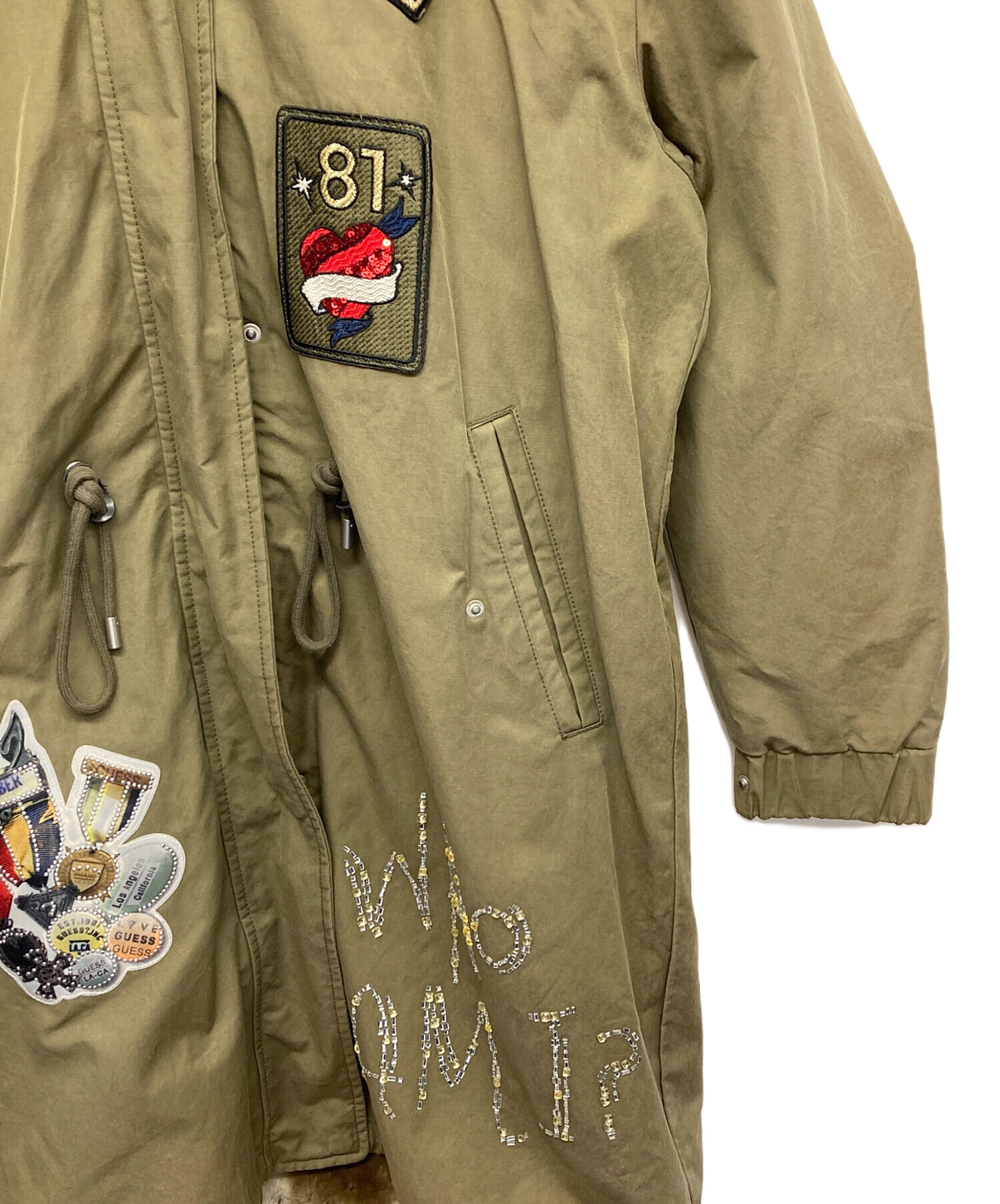 中古・古着通販】GUESS (ゲス) モッズコート カーキ サイズ:M 