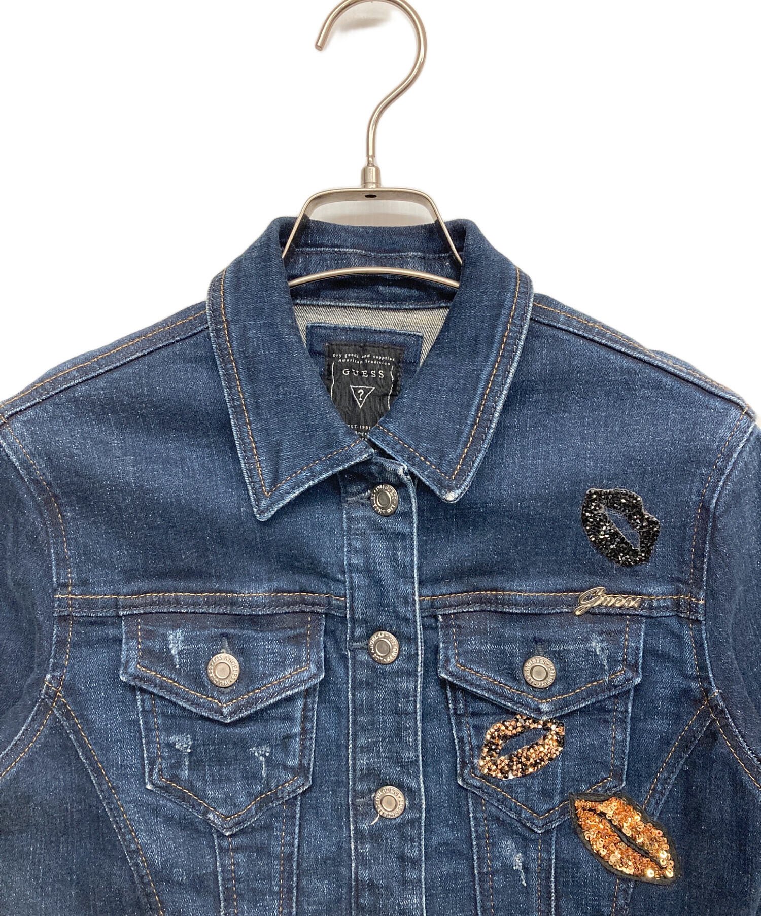中古・古着通販】GUESS (ゲス) デニムジャケット インディゴ サイズ:XS 