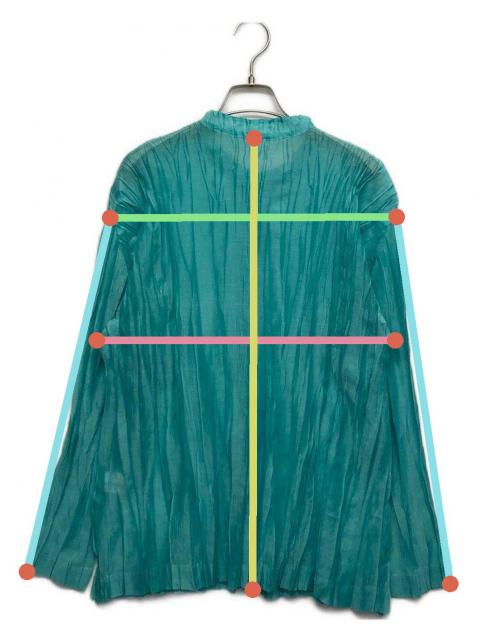 PLEATS PLEASE プリーツプリーズ ブラウス L 緑 【古着】【中古】【送料無料】 中古・古着通販】PLEATS PLEASE (プリーツプリーズ) プリーツシャツ