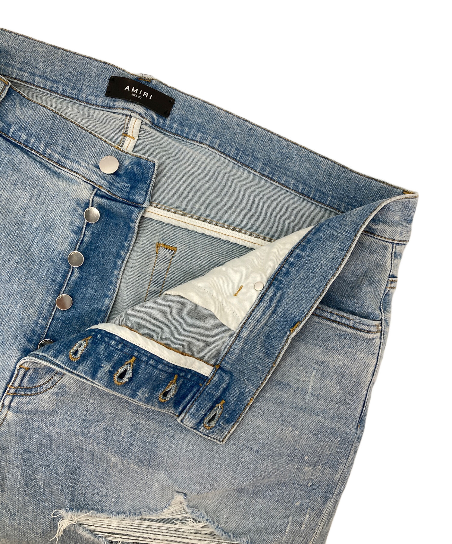 中古・古着通販】AMIRI (アミリ) MX1 ダメージデニムパンツ ブルー