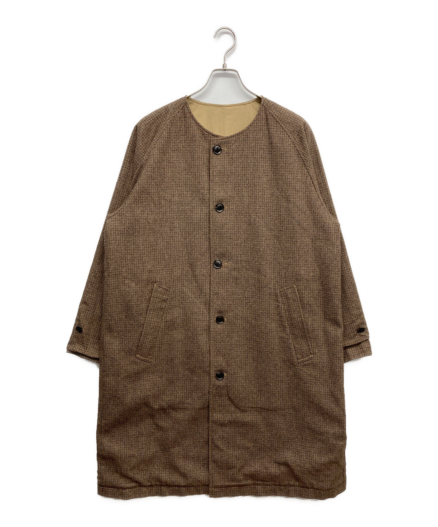 【UNFOLK 】ノーカラー　ブルゾン【アンフォーク】 中古・古着通販】UNFOLK (アンフォーク) Reversible nocollar coat