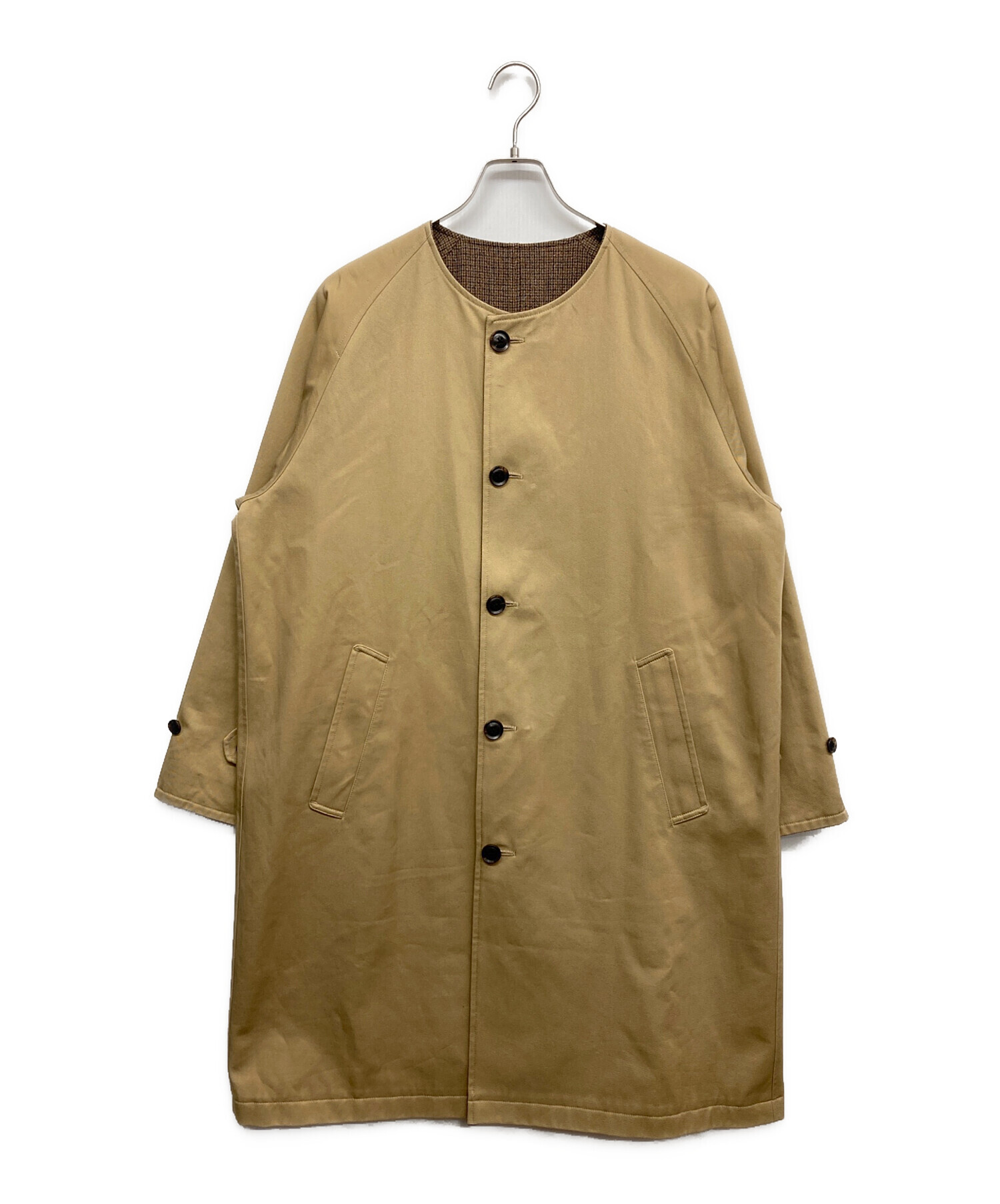 【UNFOLK 】ノーカラー　ブルゾン【アンフォーク】 中古・古着通販】UNFOLK (アンフォーク) Reversible nocollar coat