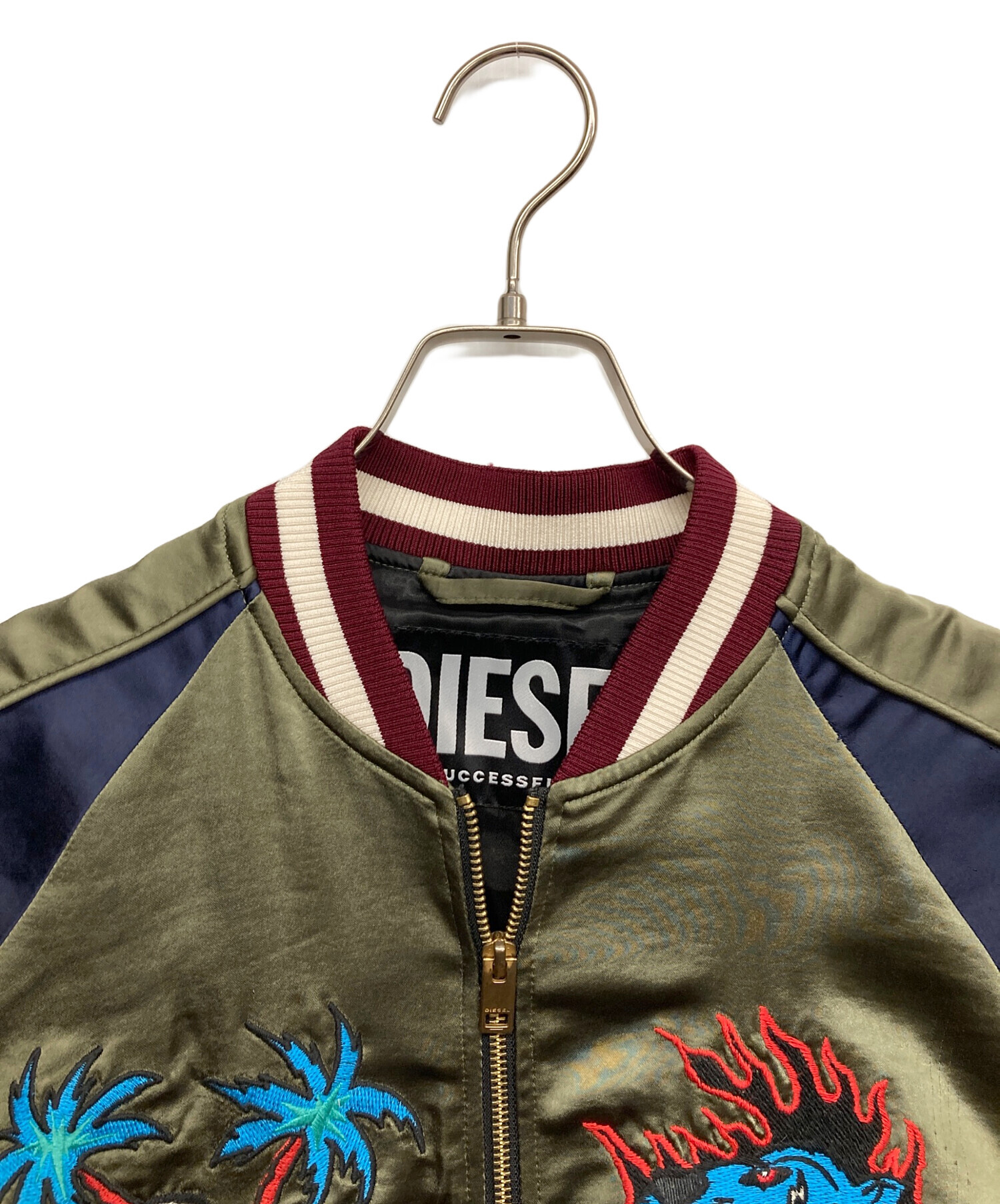 中古・古着通販】DIESEL (ディーゼル) スカジャン グリーン サイズ:M