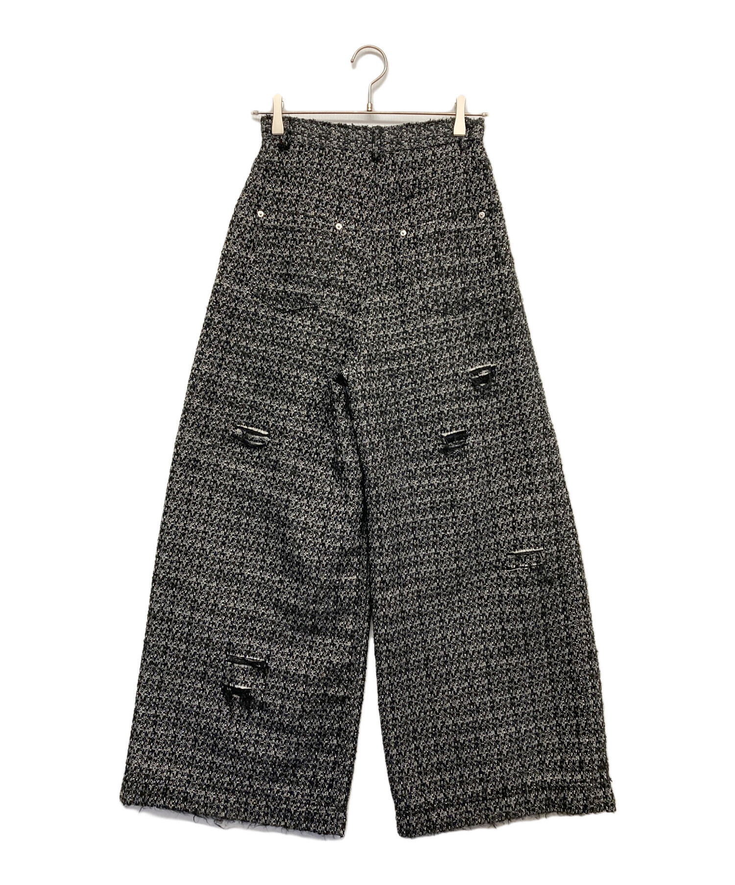【チカさん専用】MAISON SPECIAL ツイード ワイドパンツ 限定版 中古・古着通販】MAISON SPECIAL (メゾンスペシャル) ツイードダメージ