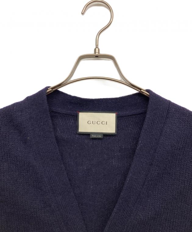 中古・古着通販】GUCCI (グッチ) ニットカーディガン ネイビー サイズ