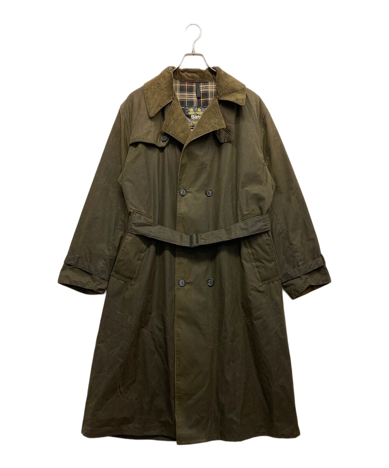Barbour トレンチコート サイズ38 オリーブ 中古・古着通販】Barbour (バブアー) オイルドトレンチコート オリーブ