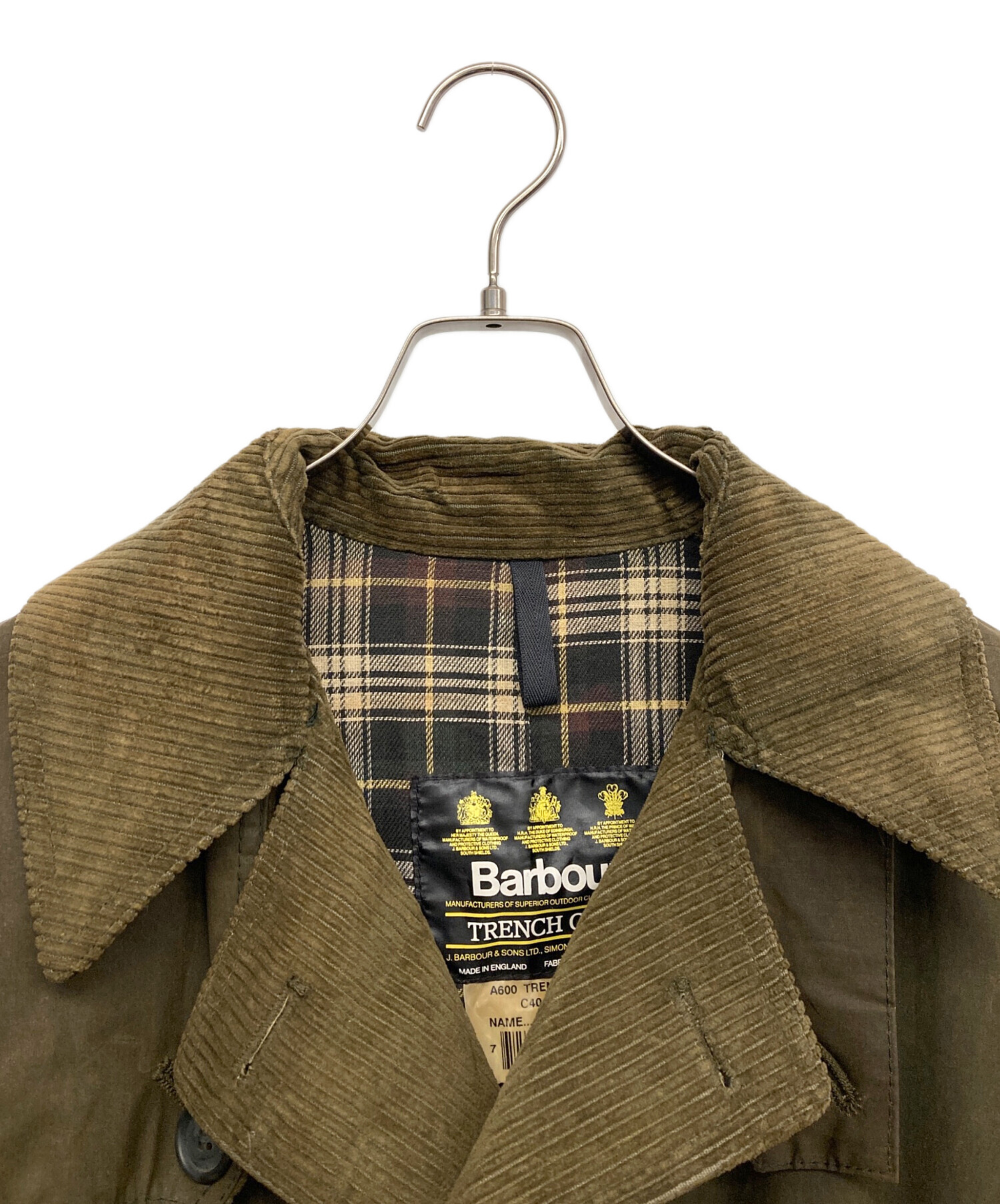 中古・古着通販】Barbour (バブアー) オイルドトレンチコート オリーブ
