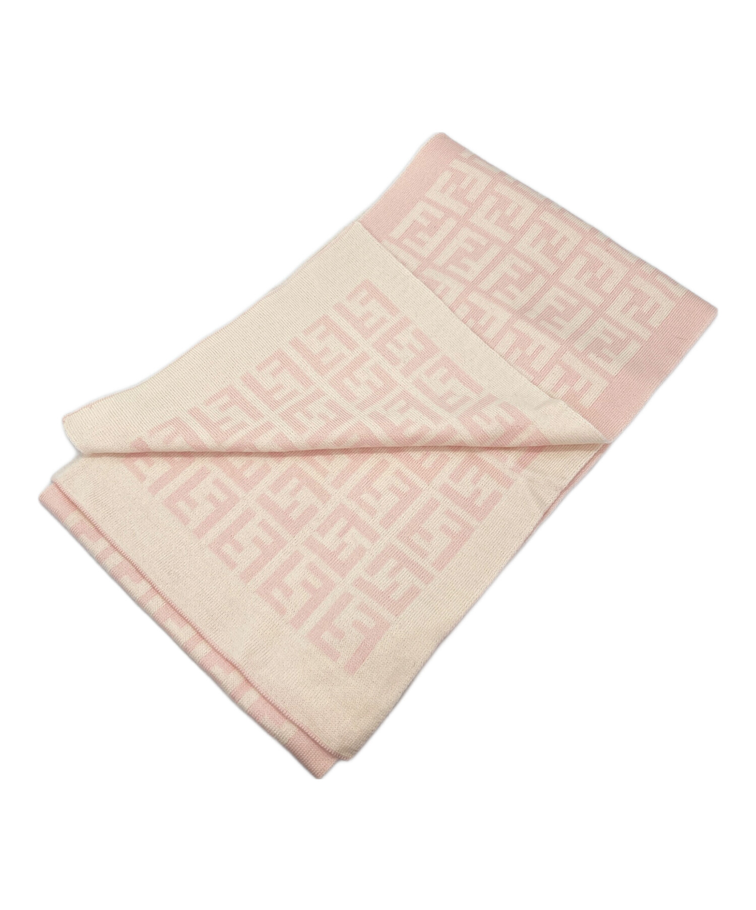 フェンディ☆FENDI 総柄 ズッカ柄 マフラー ピンク ラナウール100