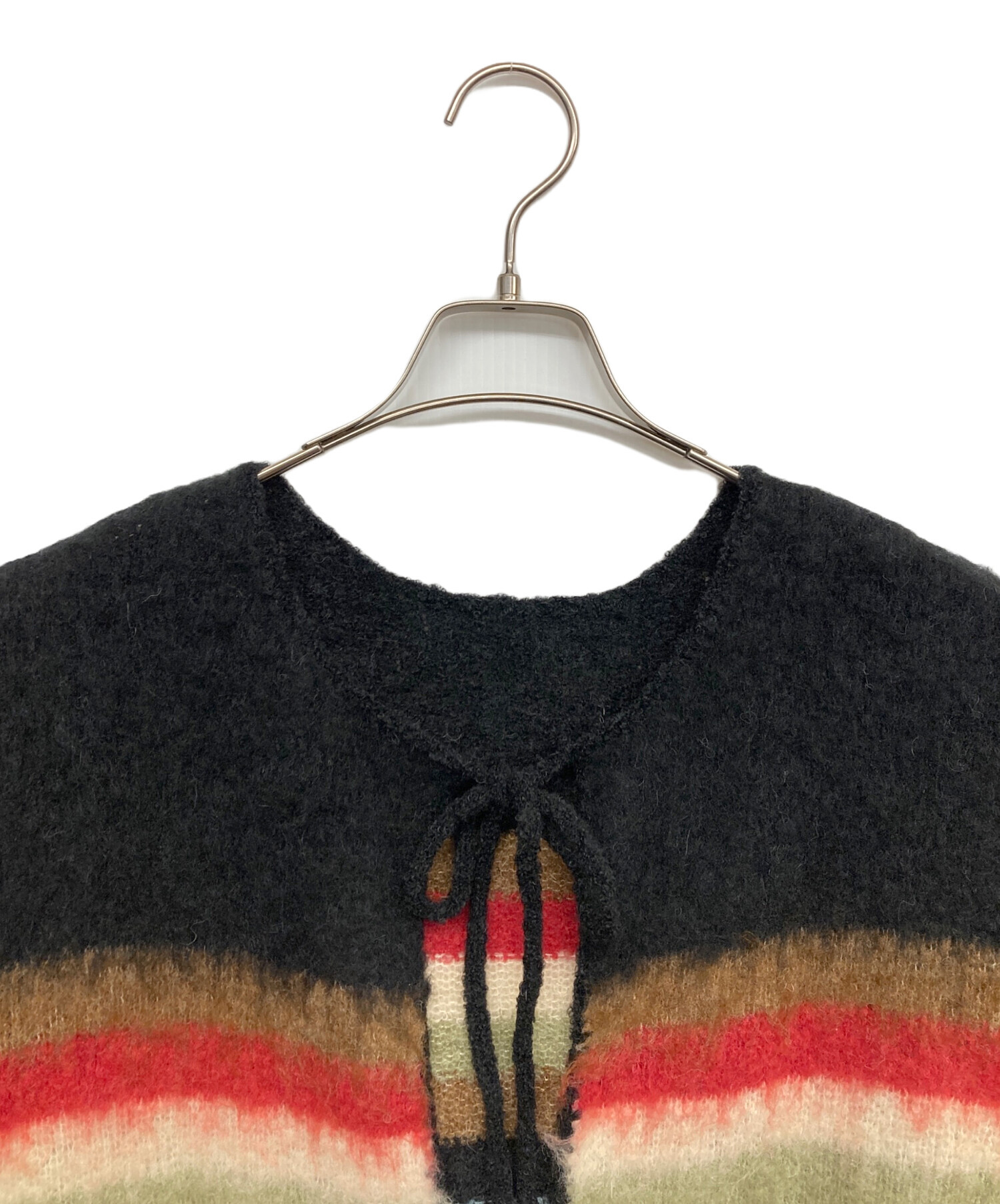 中古・古着通販】AMERI (アメリ) BORDER FRINGE KNIT LONG TOP マルチ