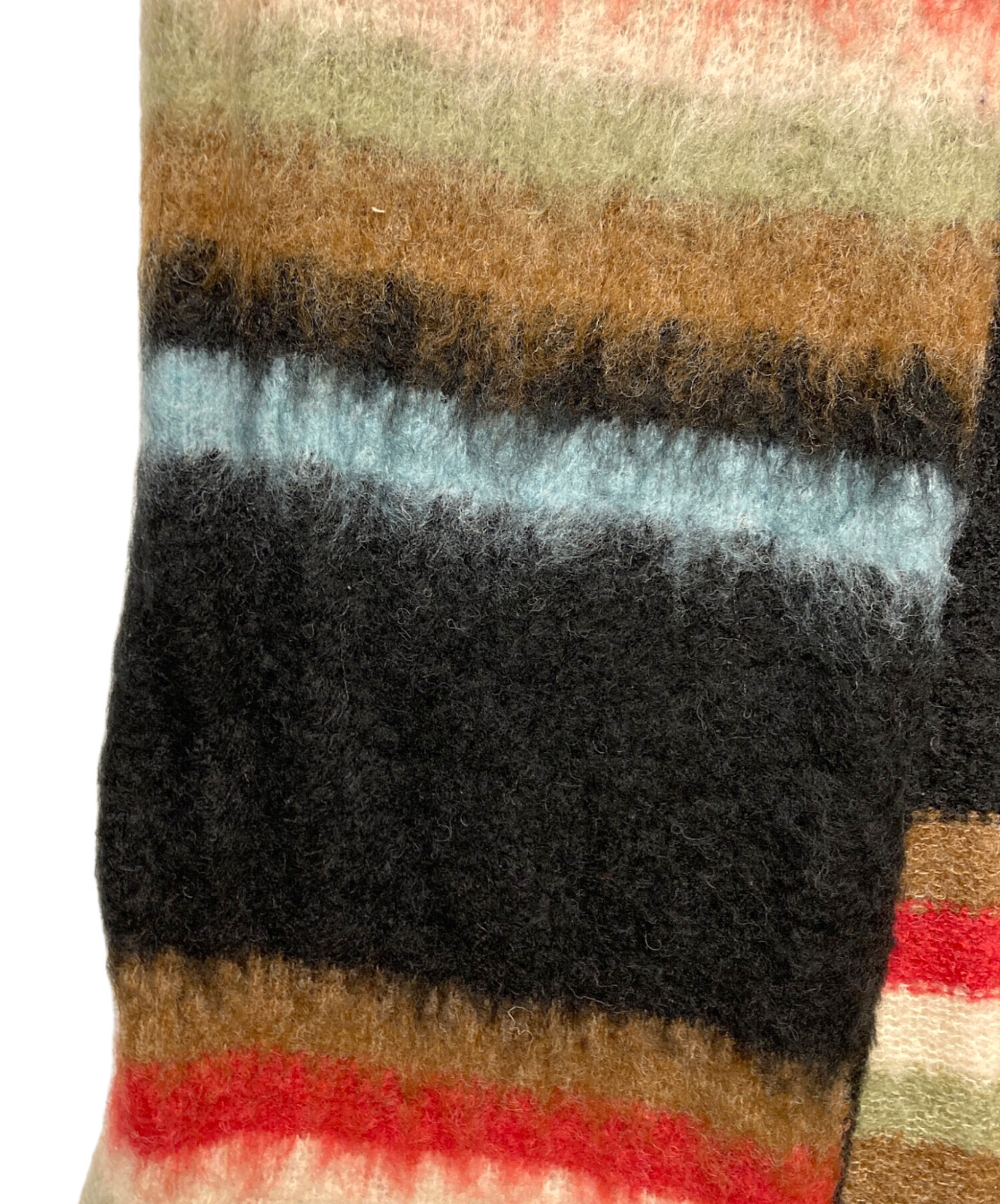 中古・古着通販】AMERI (アメリ) BORDER FRINGE KNIT LONG TOP マルチ