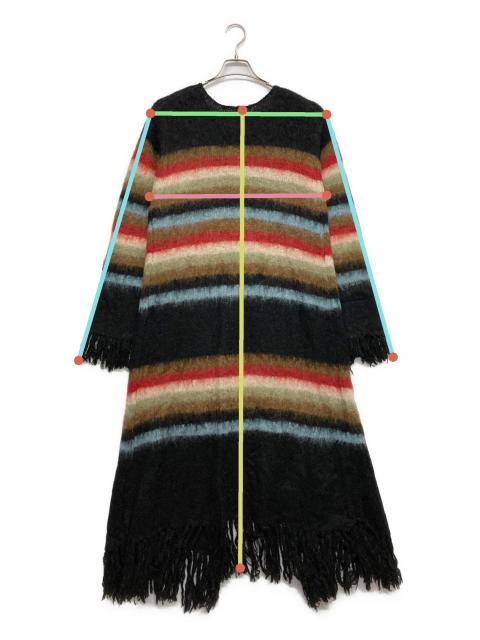 ameri vintage ボーダーフリンジニット 中古・古着通販】AMERI (アメリ) BORDER FRINGE KNIT LONG TOP マルチ