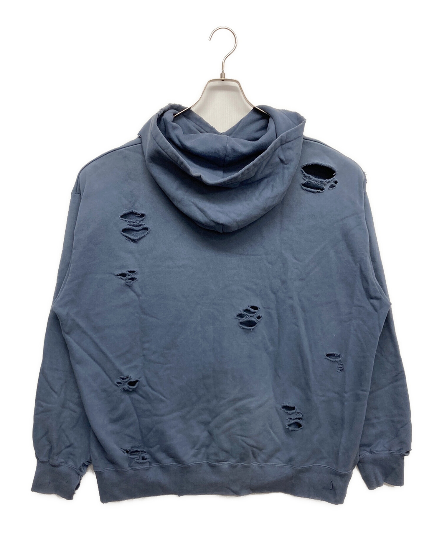中古・古着通販】flagstuff (フラグスタフ) DAMAGE HOODIE ブルー