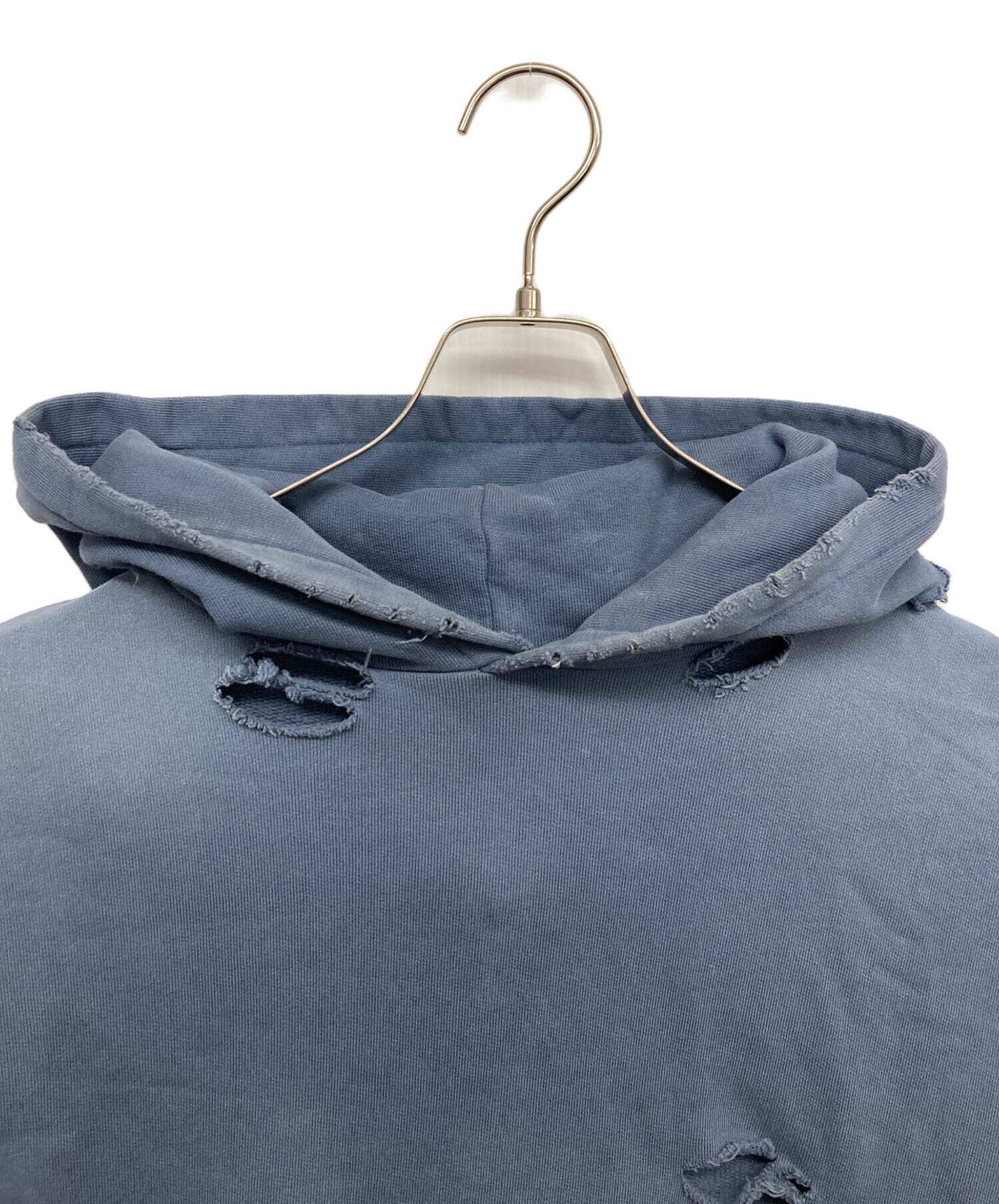 中古・古着通販】flagstuff (フラグスタフ) DAMAGE HOODIE ブルー