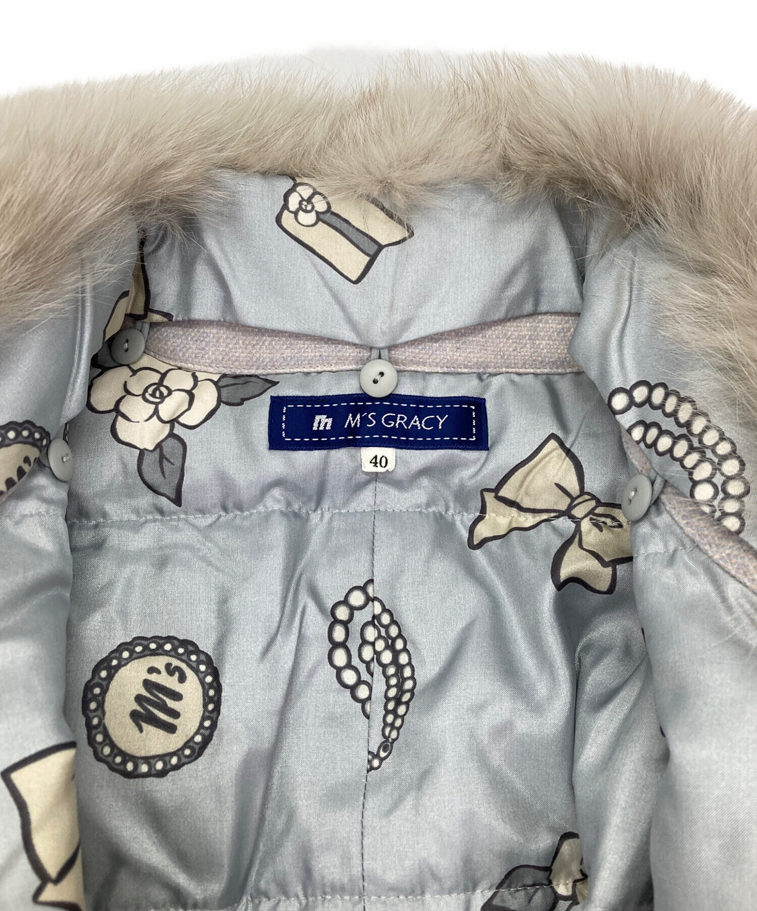 中古・古着通販】M'S GRACY (エムズグレイシー) ダウンコート グレー