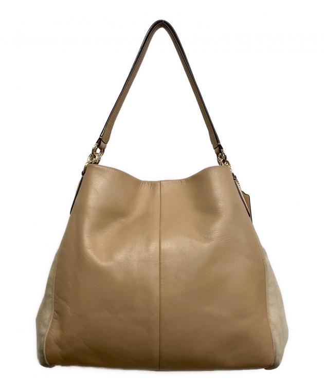 中古・古着通販】COACH (コーチ) スウェードトートバッグ ベージュ