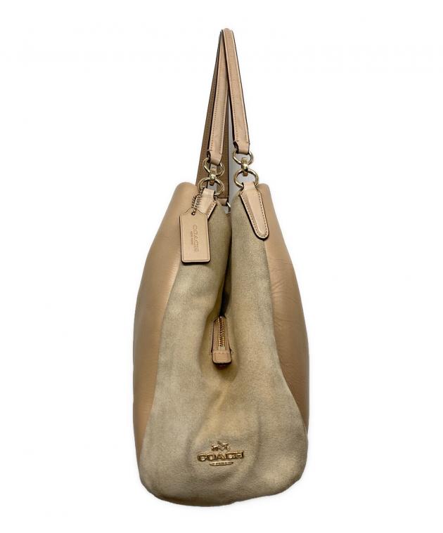 中古・古着通販】COACH (コーチ) スウェードトートバッグ ベージュ