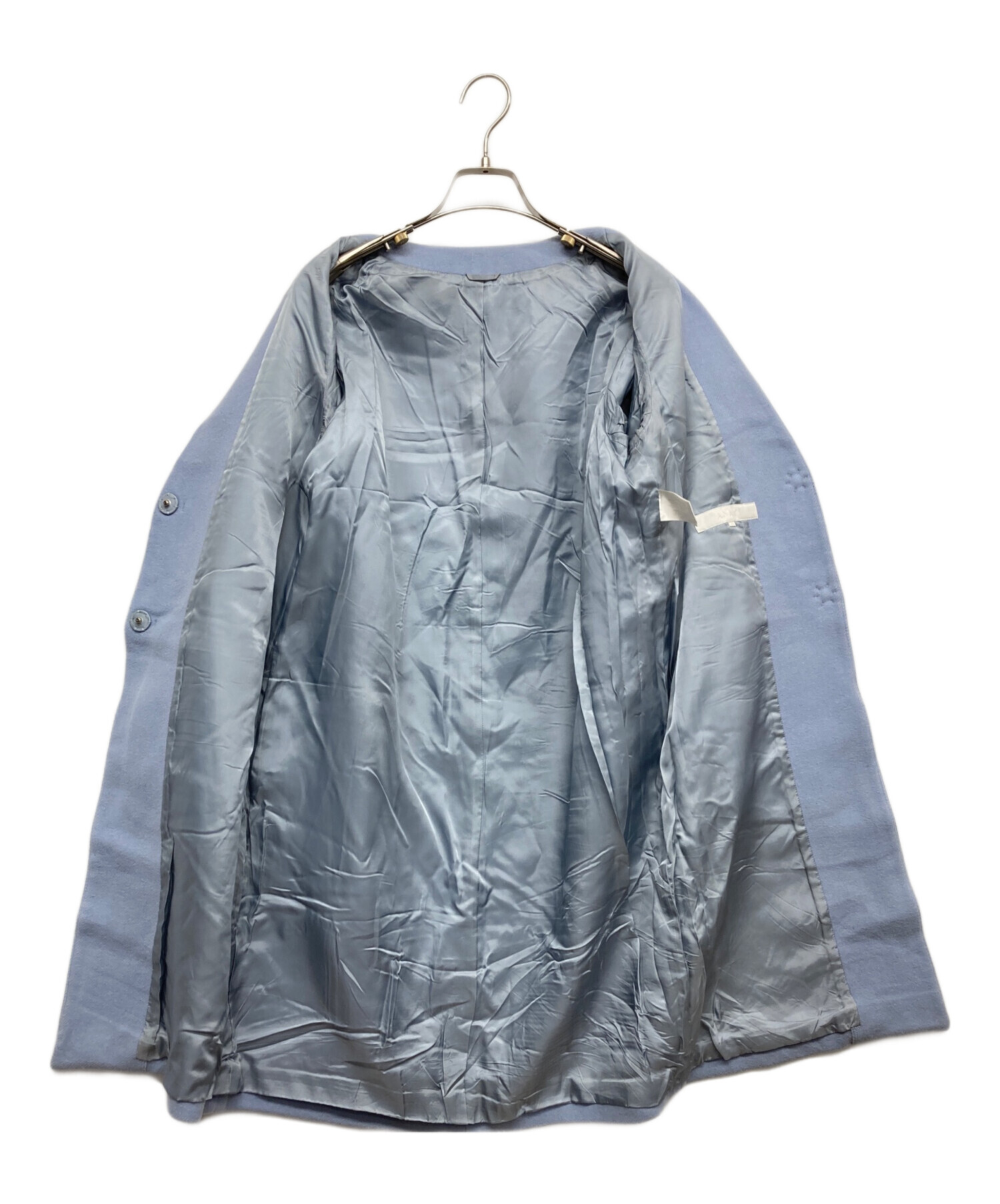 中古・古着通販】ANAYI (アナイ) ノーカラーコート ブルー サイズ:38 