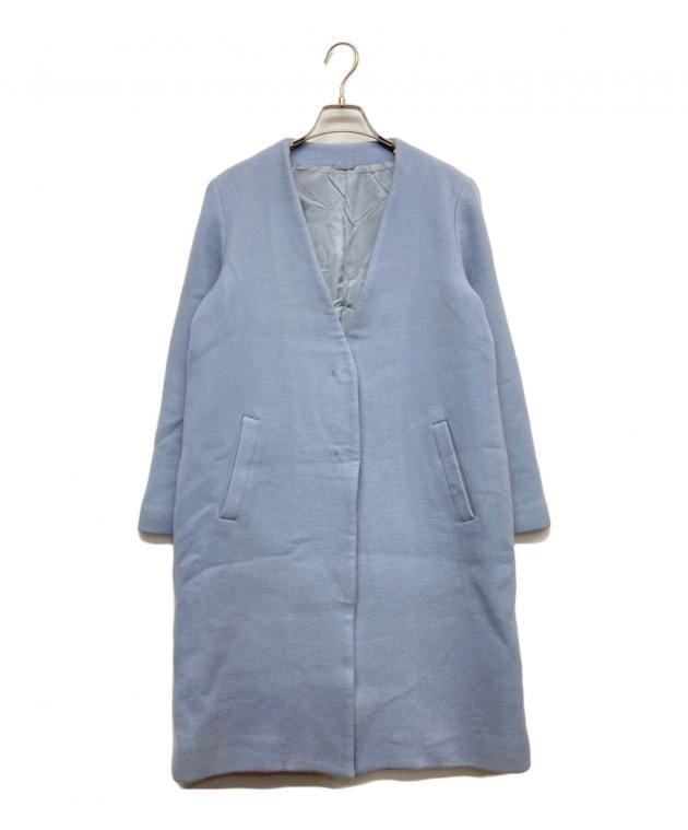 中古・古着通販】ANAYI (アナイ) ノーカラーコート ブルー サイズ:38