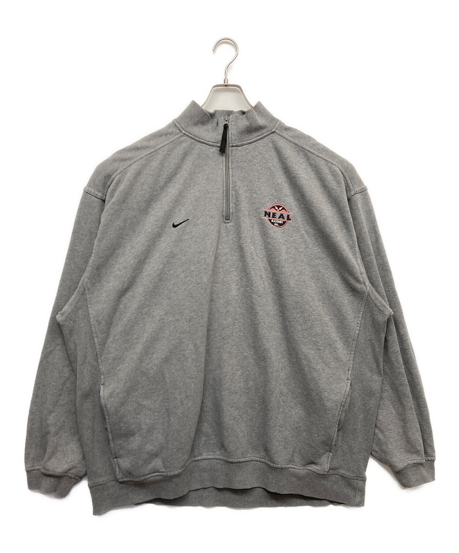 NIKE ナイキ ロゴ ハーフジップ スウェット トレーナー 古着 NIKE ナイキ スウェット XL ハーフジップ 刺繍ロゴ ワンポイント 00s