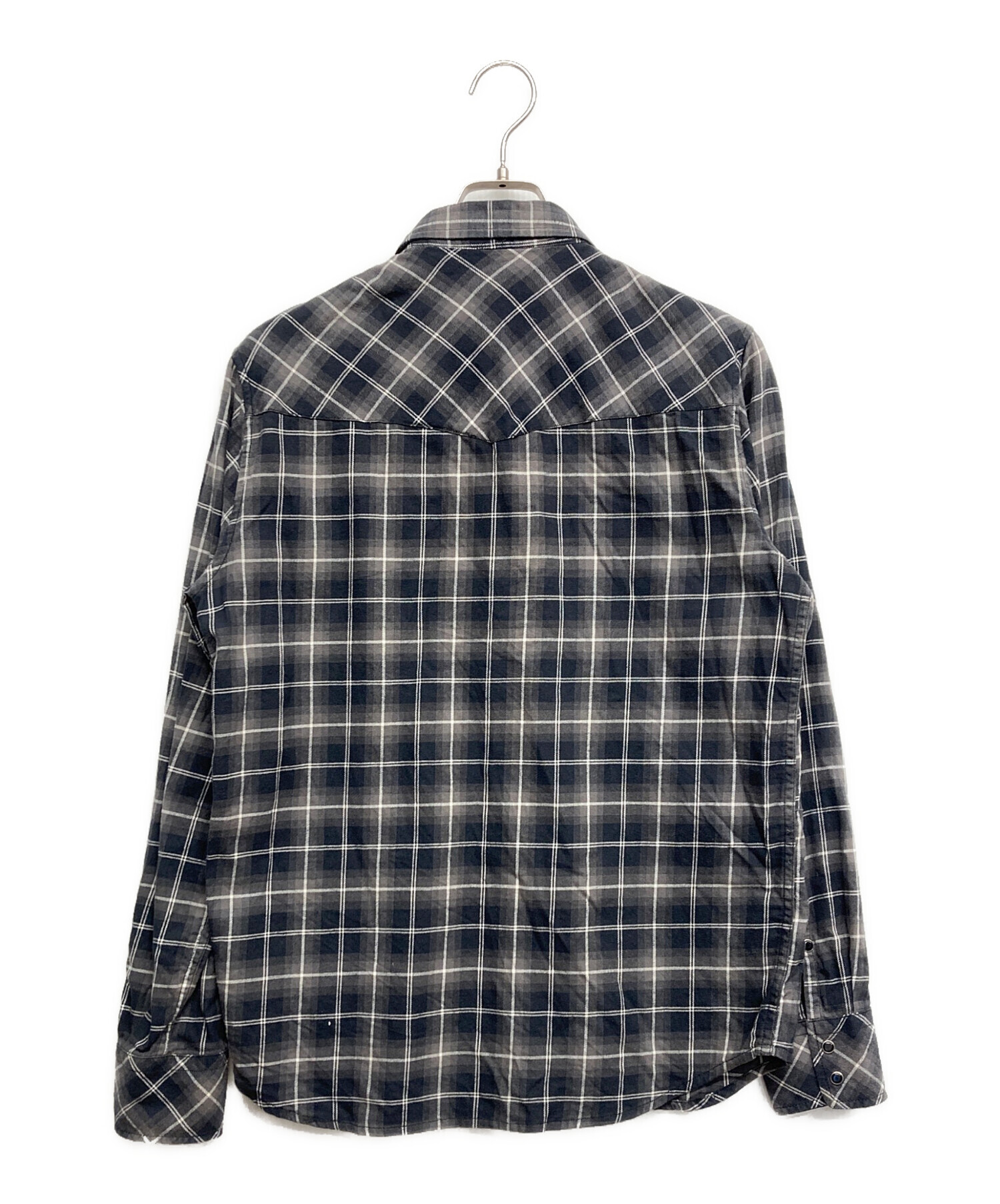 DIESEL ディーゼル　チェックシャツ　ブラック　サイズ44 クリーニング済 中古・古着通販】DIESEL (ディーゼル) チェックシャツ ブラック サイズ