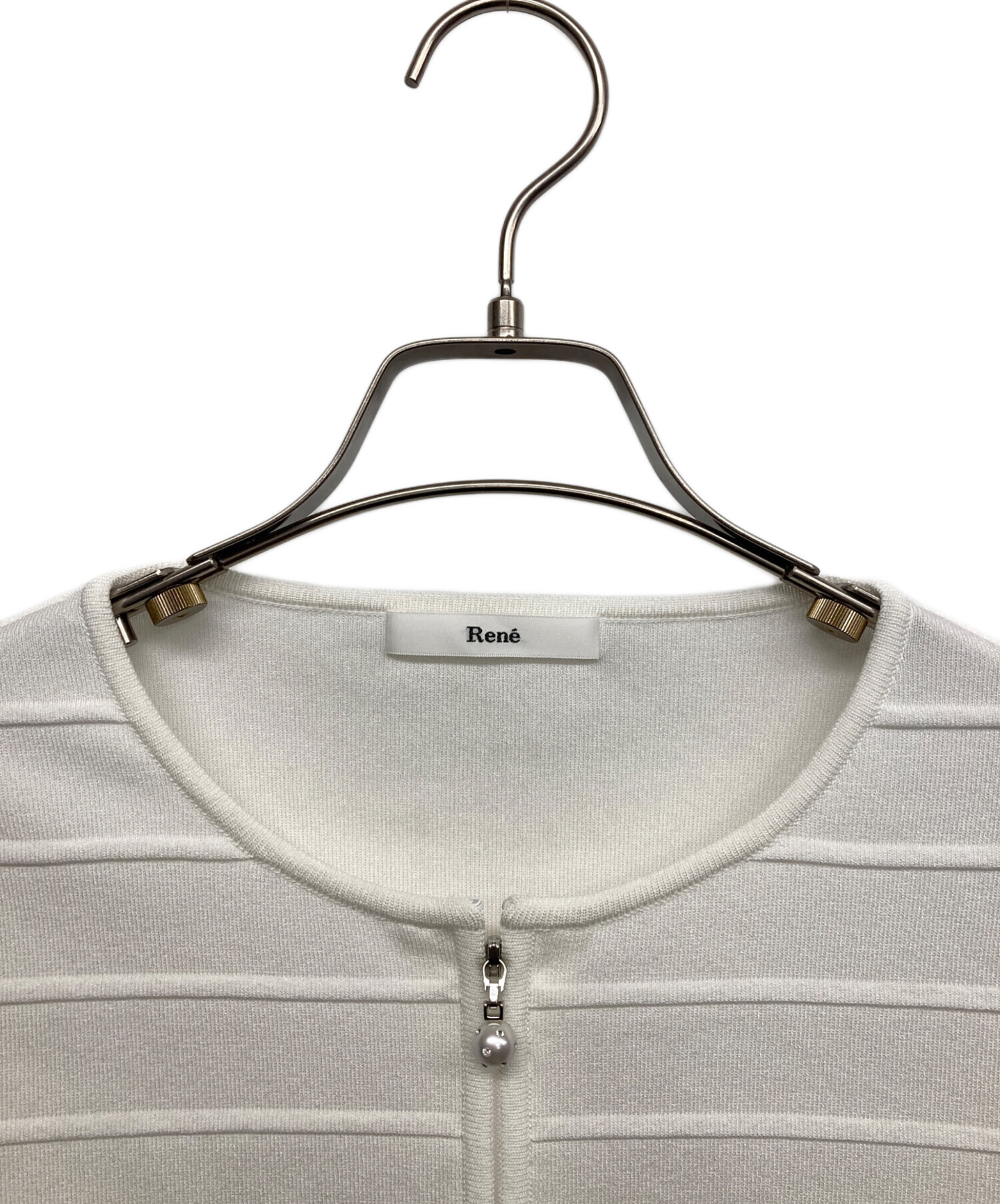 中古・古着通販】Rene (ルネ) ニットジャケット ホワイト サイズ:36