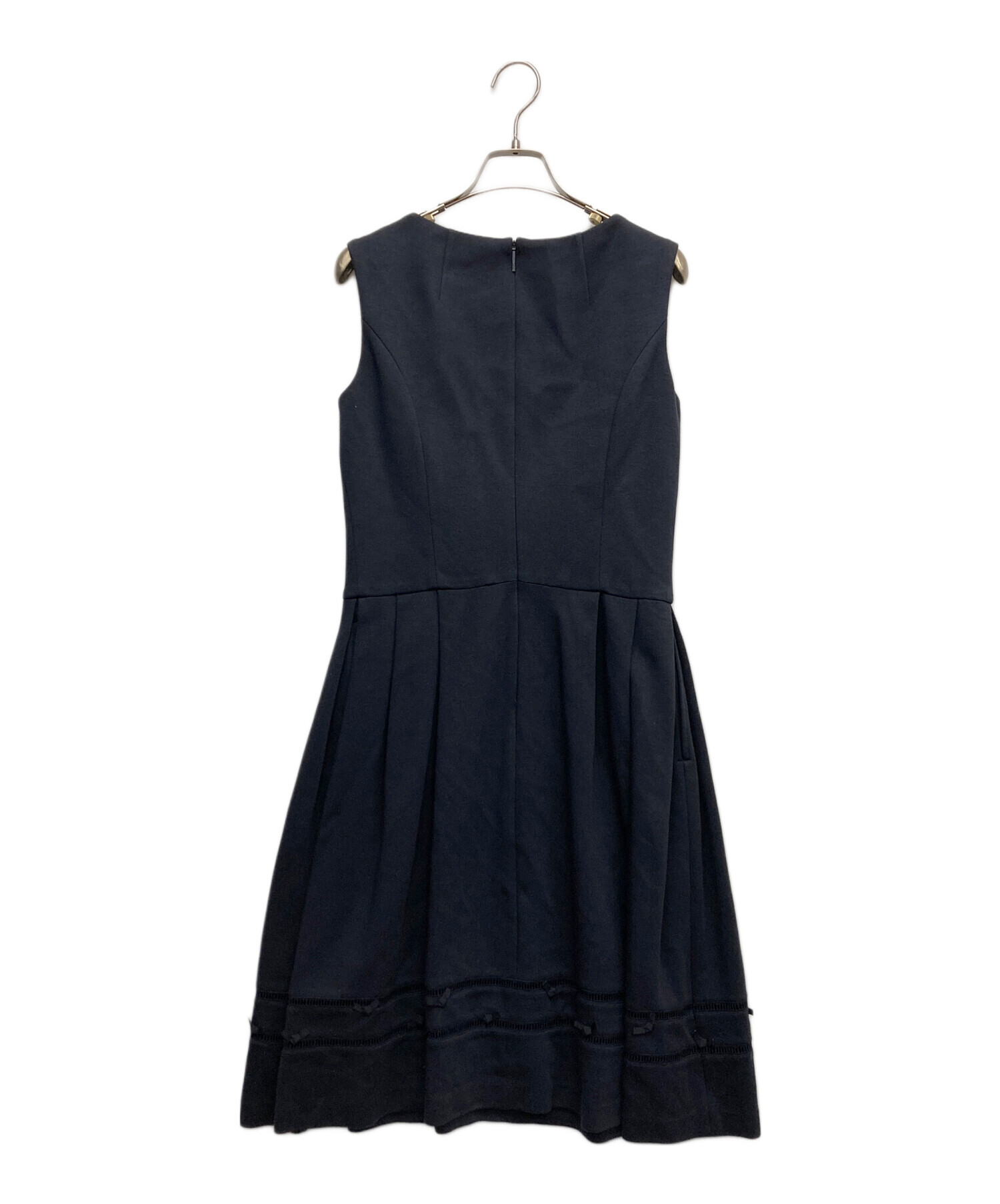 Rene ネイビー ワンピース 中古・古着通販】Rene (ルネ) パフスリーブ