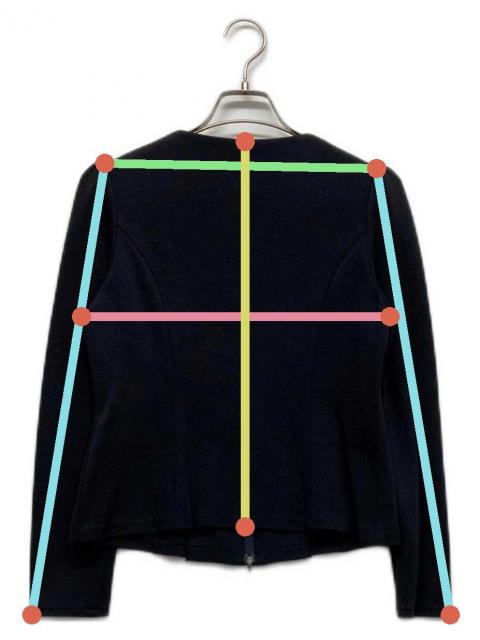 中古・古着通販】Rene (ルネ) ノーカラージャケット ネイビー サイズ