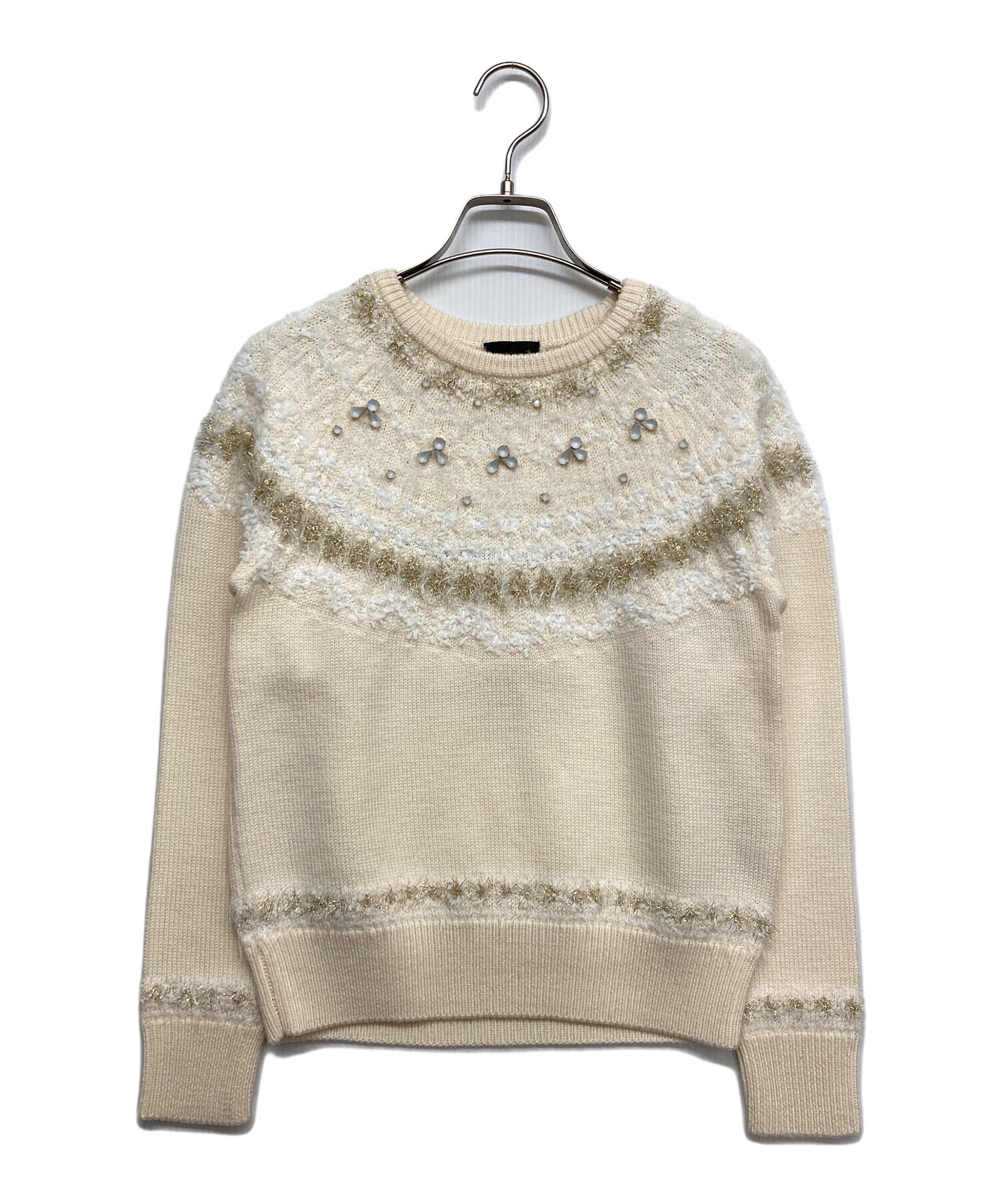 新品トゥービーシック•ニット ベージュⅢ 中古・古着通販】TO BE CHIC (トゥービーシック) クルーネックニット