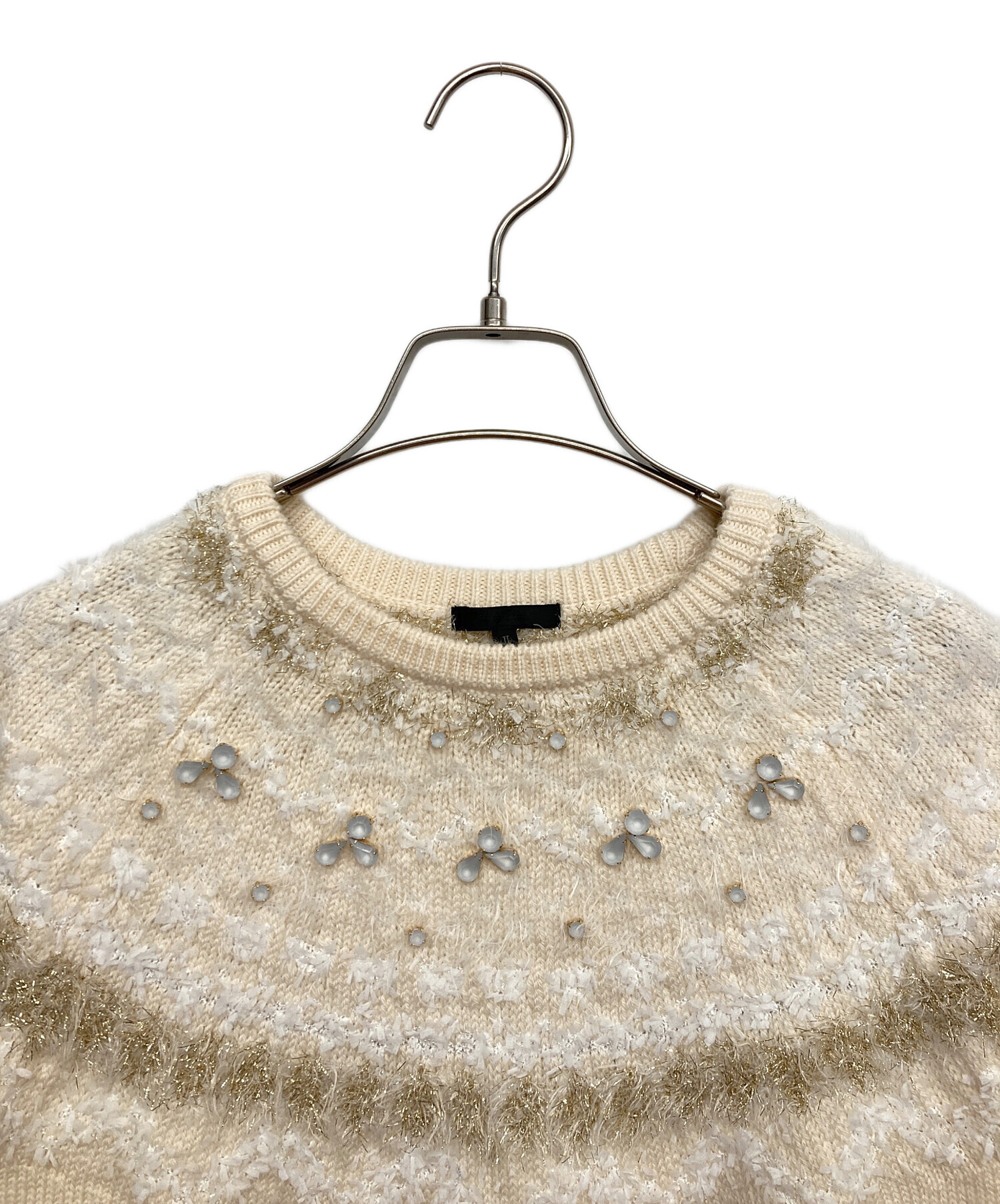 新品トゥービーシック•ニット ベージュⅢ 中古・古着通販】TO BE CHIC (トゥービーシック) クルーネックニット