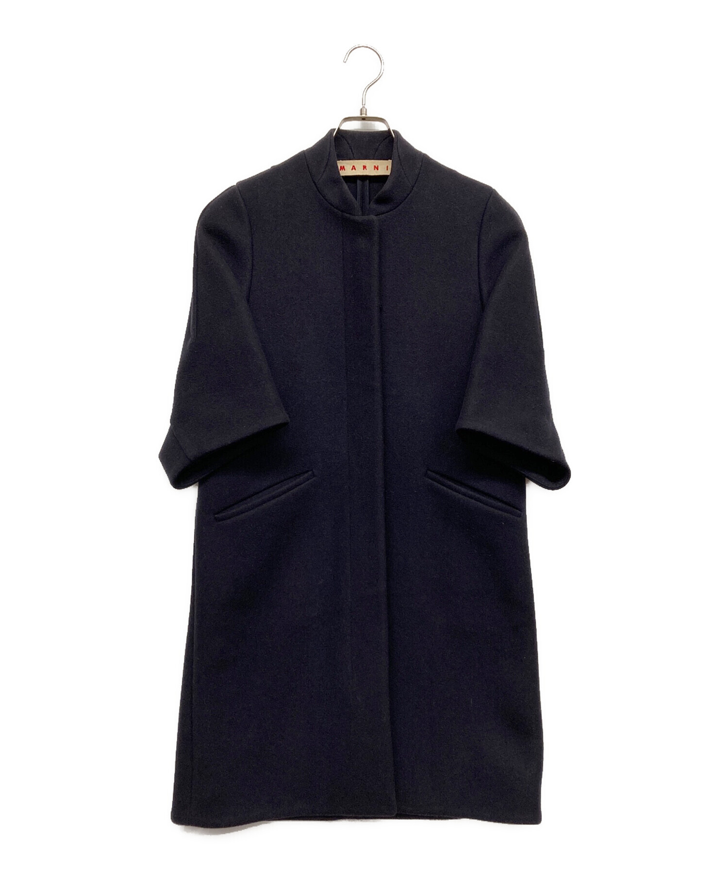 MARNI ステンカラーコート ネイビー MARNI - MARNI ストレッチ オーバー ステンカラーコートの通販 by