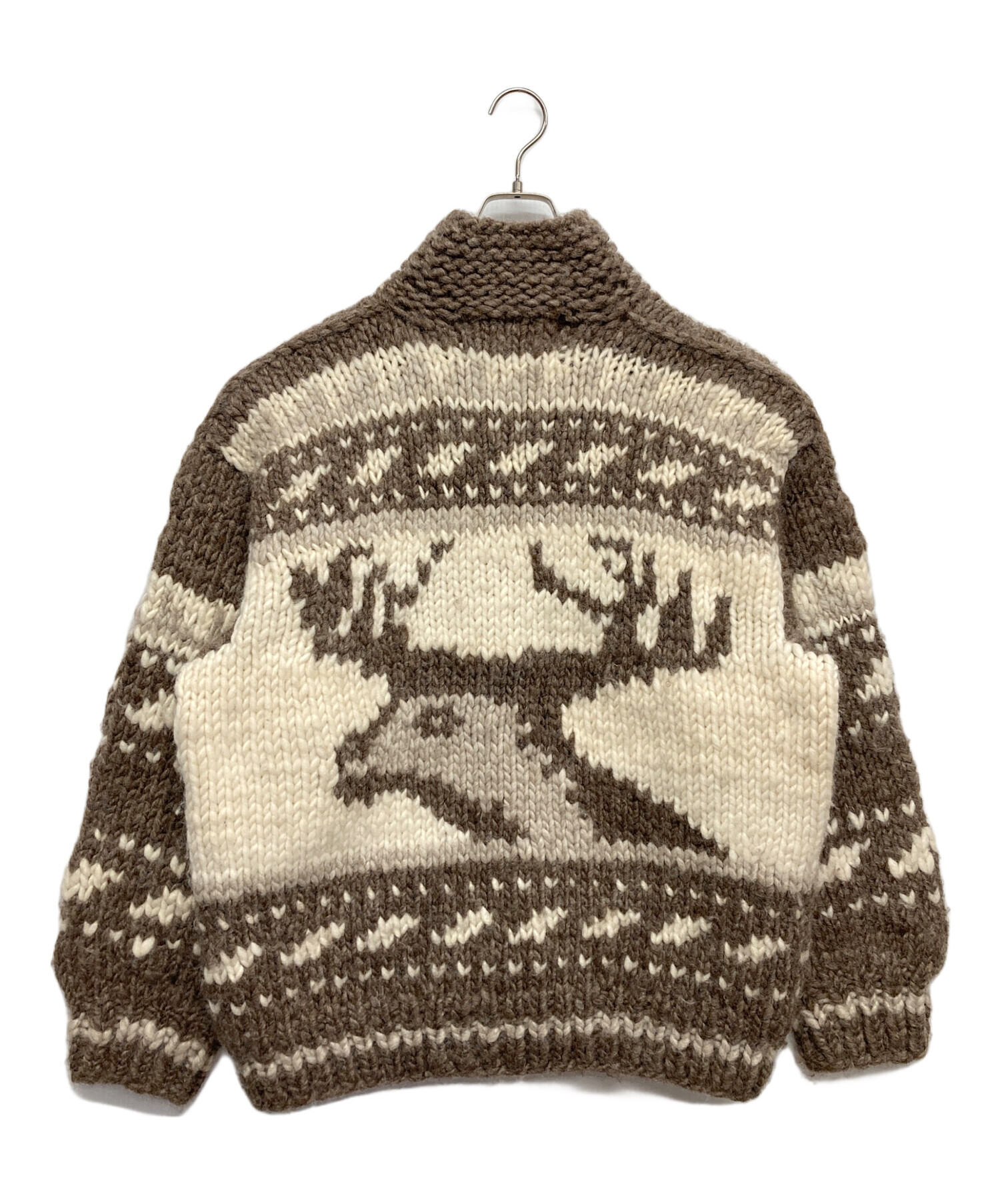 MARK カウチン カーディガン 肉厚 ウール100% 大きいサイズ カナダ製 中古・古着通販】MARK (マーク) カウチンニットカーディガン ブラウン