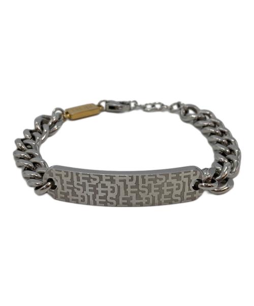 【新品未使用品】DIESEL シルバー チェーンブレスレット 中古・古着通販】DIESEL (ディーゼル) IDチェーンブレスレット
