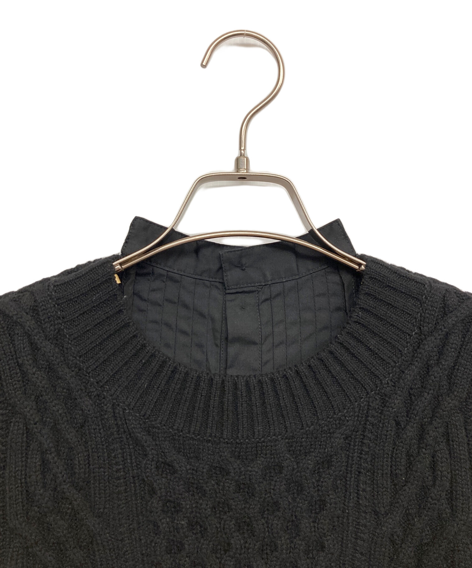 sacai サカイ ニットドッキングシャツ 刺繍 中古・古着通販】sacai (サカイ) ドッキング ウール ニット シャツ