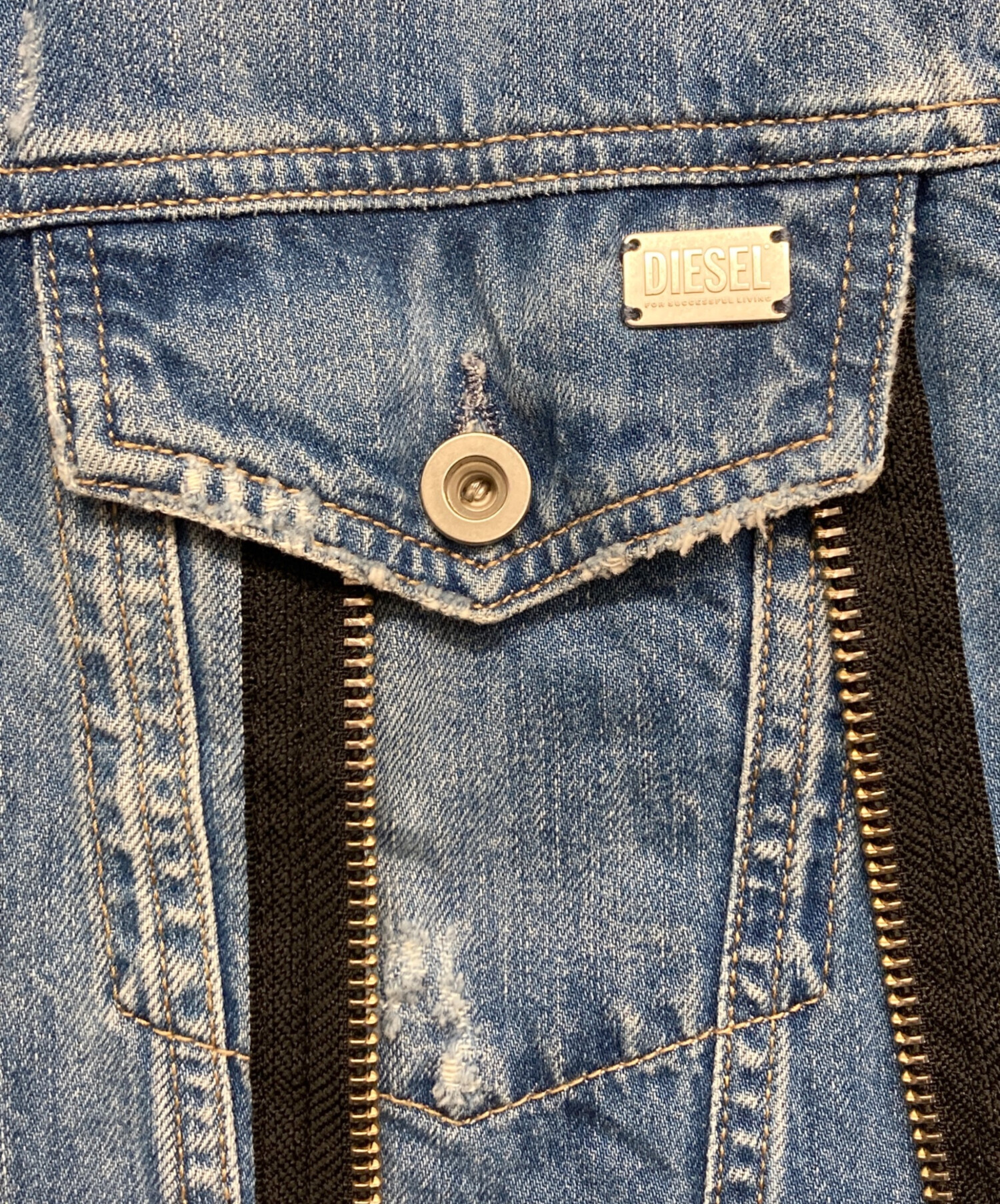 中古・古着通販】DIESEL (ディーゼル) ジッパーデニムジャケット