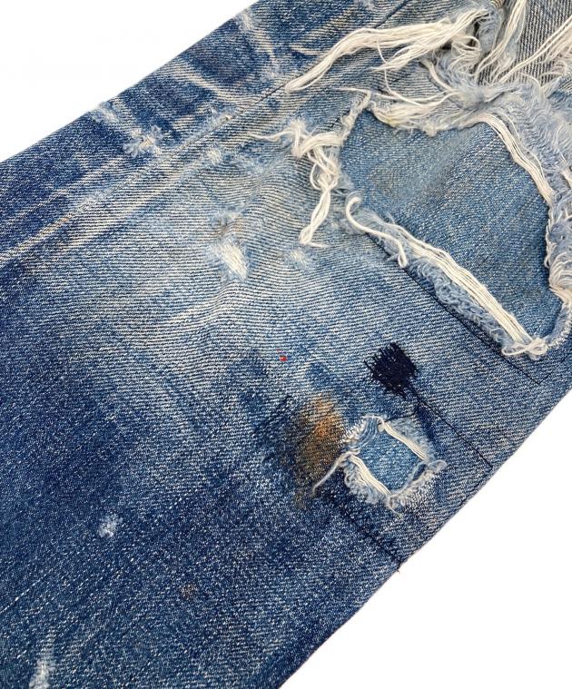 中古・古着通販】PLEIN FOUR (プランフォー) ダメージデニムパンツ