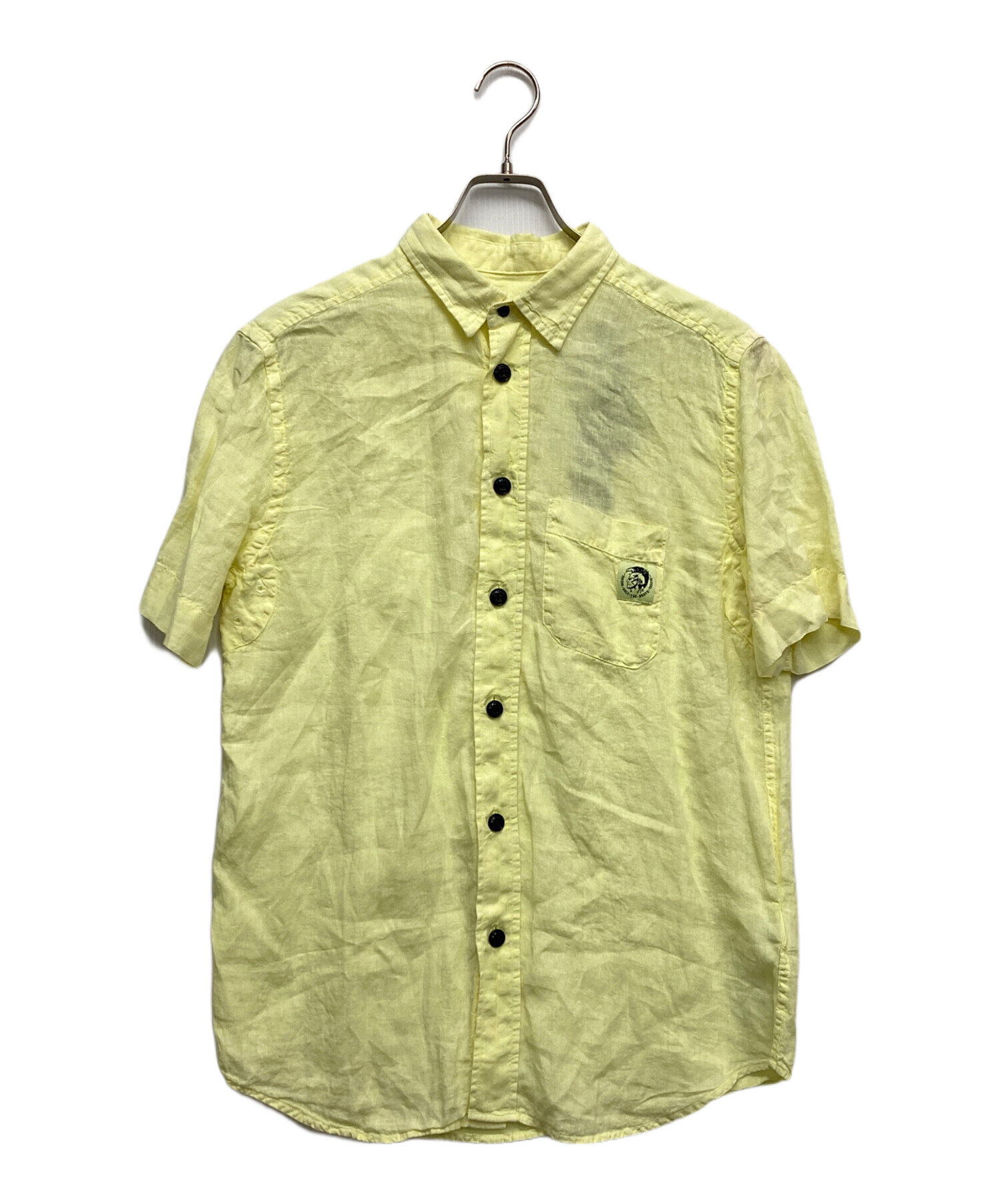 中古・古着通販】DIESEL (ディーゼル) 半袖リネンシャツ イエロー 