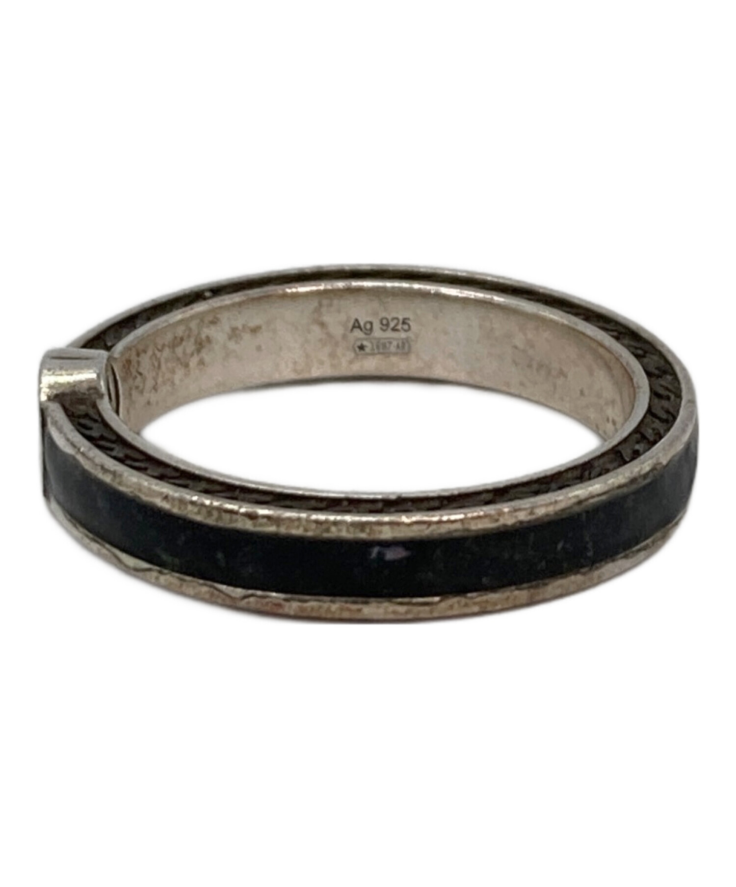 未使用GUCCI インターロッキングG シルバー ブラック リング 指輪 21号 中古・古着通販】GUCCI (グッチ) インタ‐ロッキングGシルバーブラック