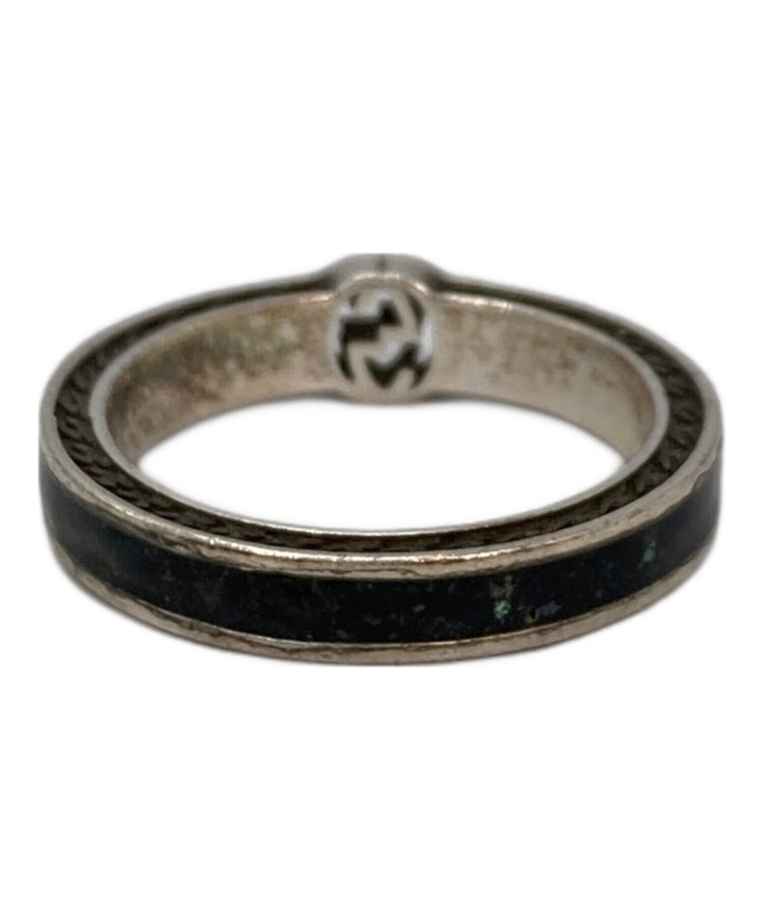新品 GUCCI インターロッキングG シルバー ブラック リング 指輪 14号 中古・古着通販】GUCCI (グッチ) インタ‐ロッキングGシルバーブラック