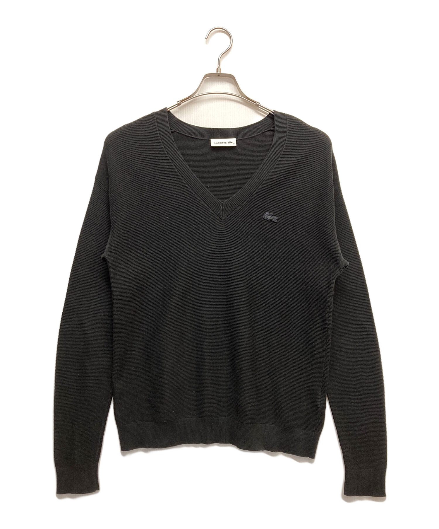 中古・古着通販】LACOSTE (ラコステ) 薄手ニット ブラック 中古・古着通販】LACOSTE (ラコステ) 薄手ニット ブラック