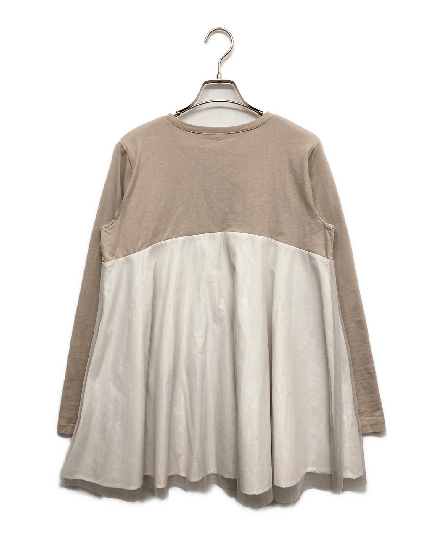 ビアズリー 裾レースカットソー ベージュ BEARDSLEY 裾レース