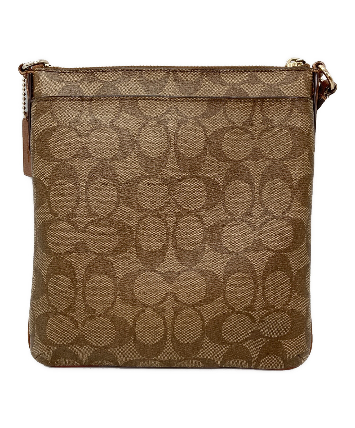 Coach レディースショルダーバッグ ブラウン　シグネチャー 中古・古着通販】COACH (コーチ) シグネチャーショルダーバッグ