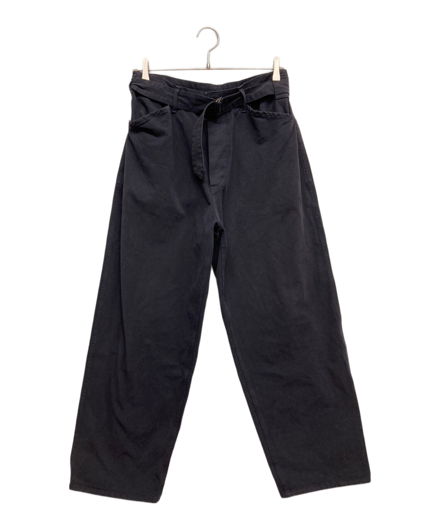 COMOLI コモリ　製品染めベルテッドパンツ　ネイビー　W03-3014 COMOLI コモリ 製品染めベルテッドパンツ ネイビー W03-3014 COMOLI