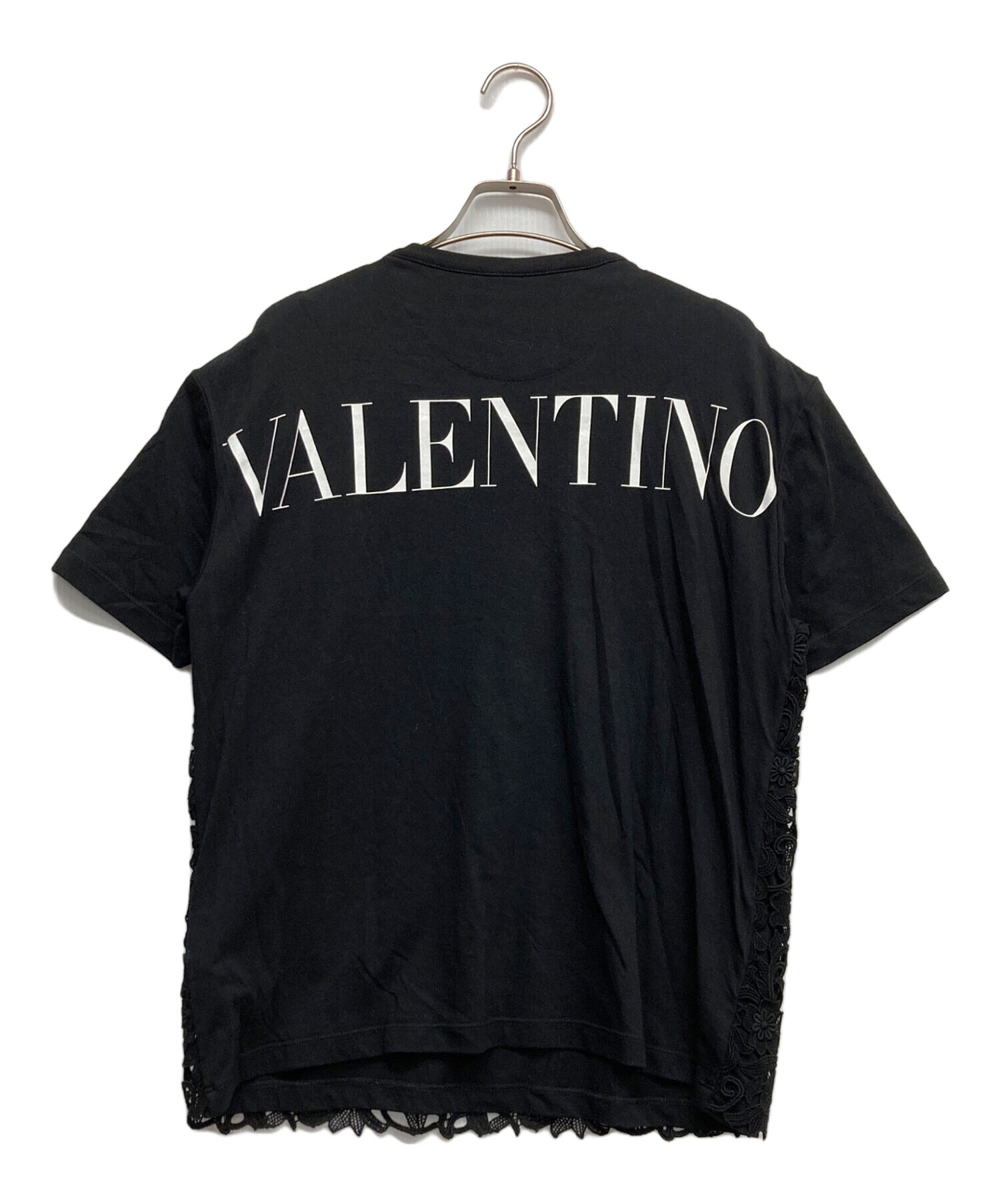 中古・古着通販】VALENTINO (ヴァレンティノ) レースTシャツ ブラック 