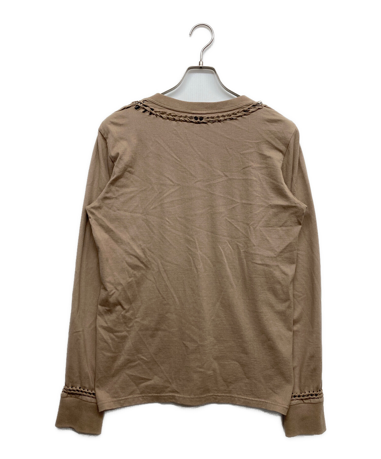Number (N)ineナンバーナイン　ヘンリーネック長袖Tシャツ3ベージュ 中古・古着通販】NUMBER (N)INE (ナンバーナイン) 編み込みデザイン